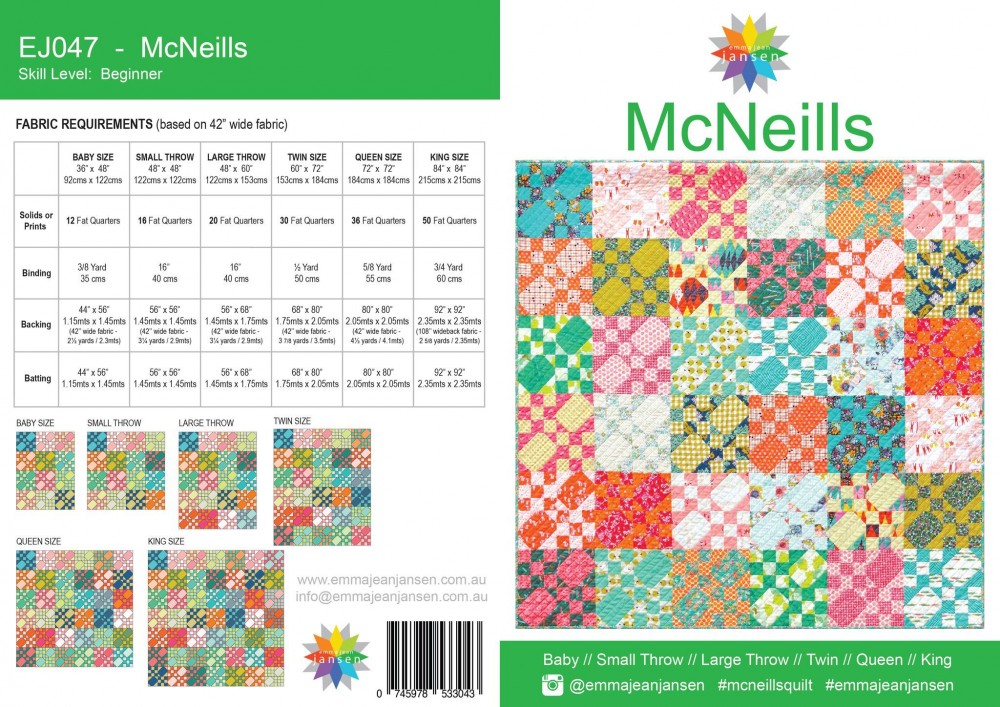 McNeills Quilt Pattern by Emma Jean Jansen