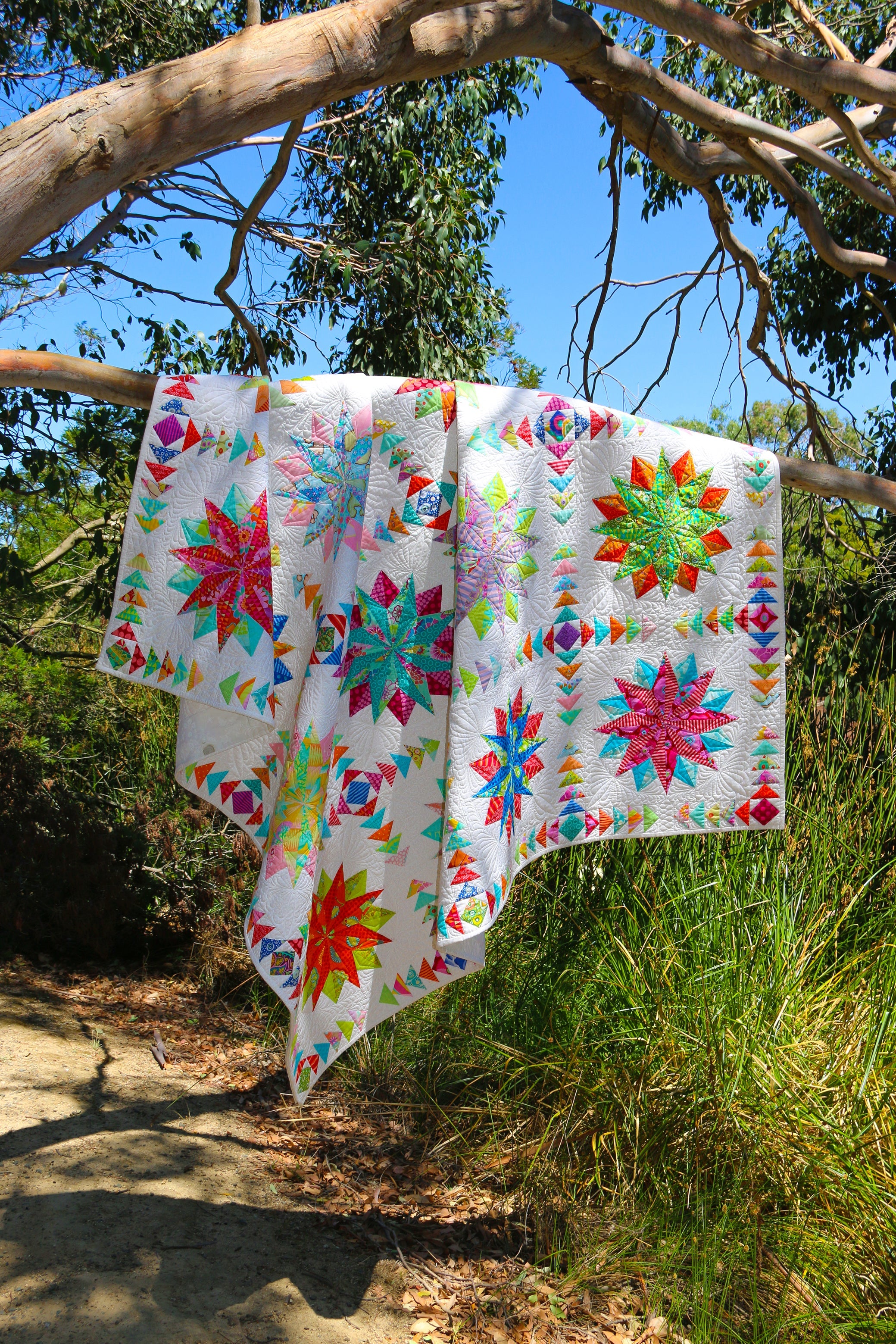 Harlequin Stars Quilt Pattern - PDF