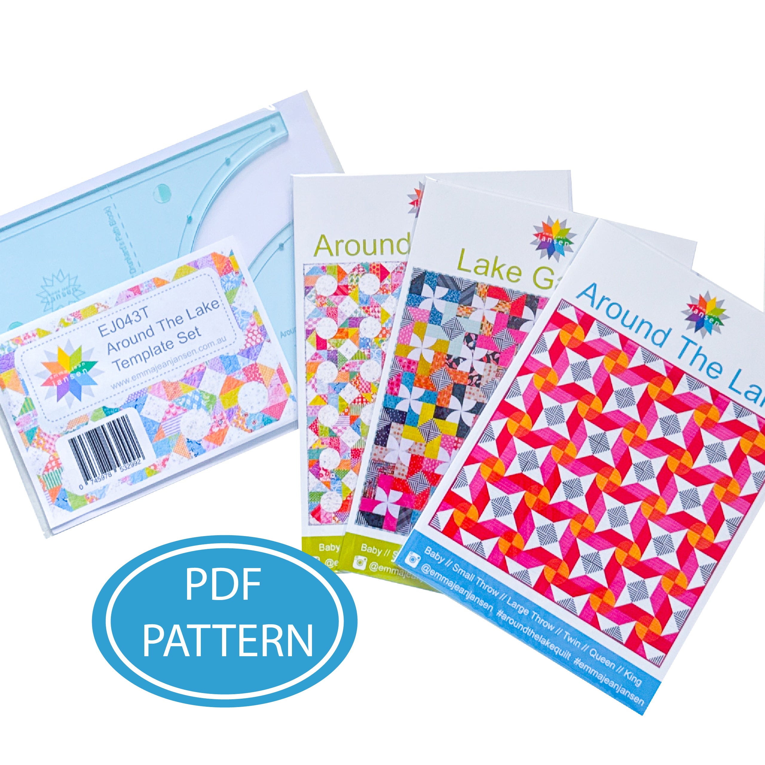 Around The Lake and Lake Garden PDF Pattern and Template Set