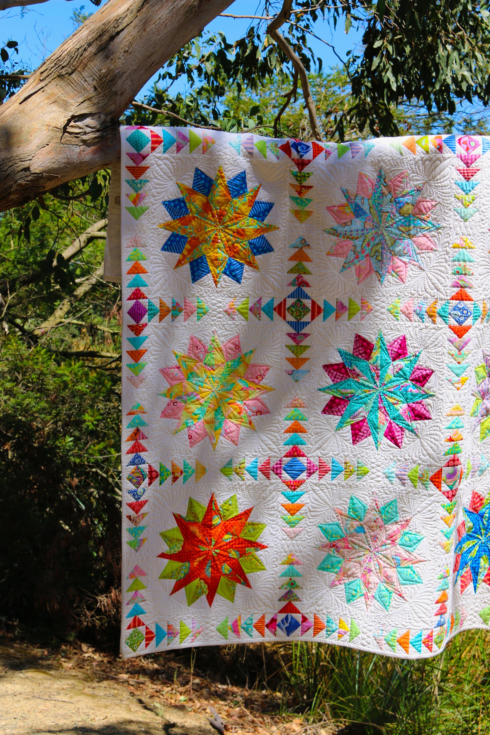 Harlequin Stars Quilt Pattern - PDF
