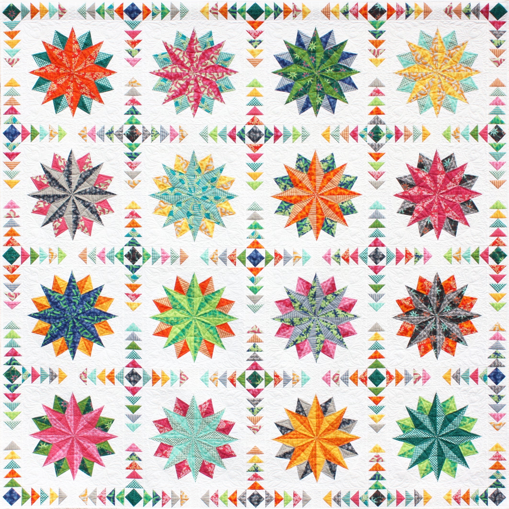 Harlequin Stars Quilt Pattern - PDF