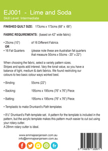 Lime and Soda Quilt Pattern - Printed