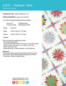 Harlequin Stars Quilt Pattern - PDF