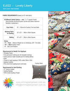 Lovely Liberty Cushion Pattern - PDF