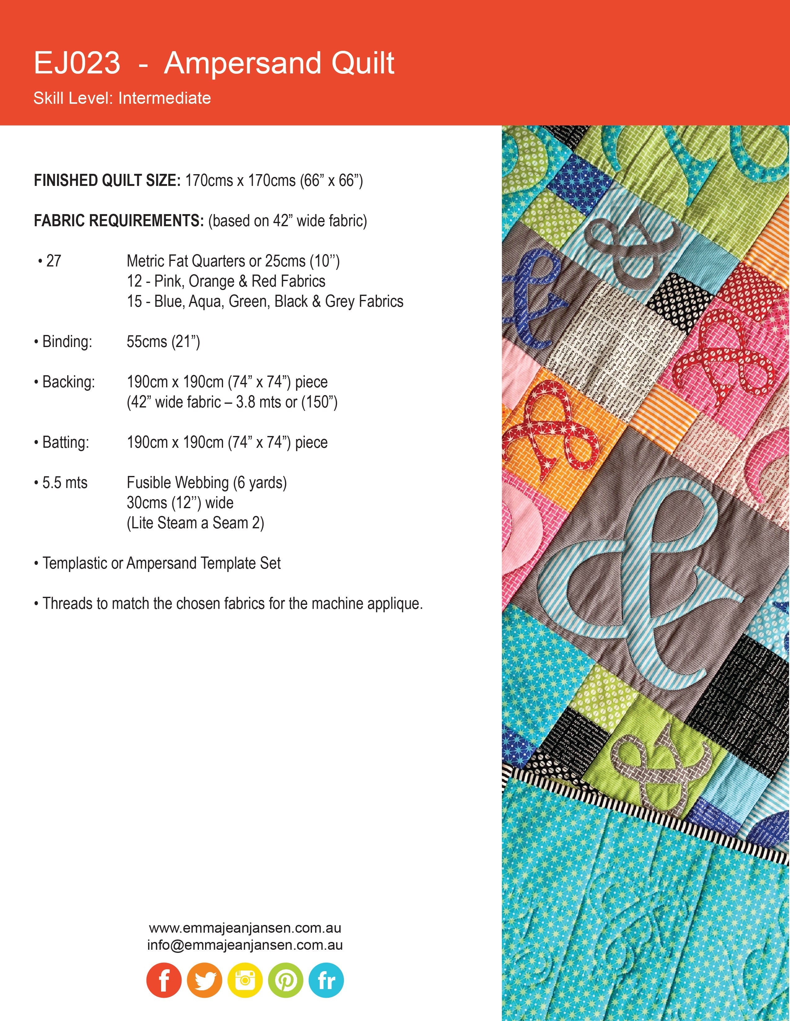 Ampersand Quilt Pattern - PDF