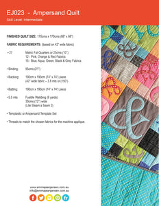 Ampersand Quilt Pattern - PDF