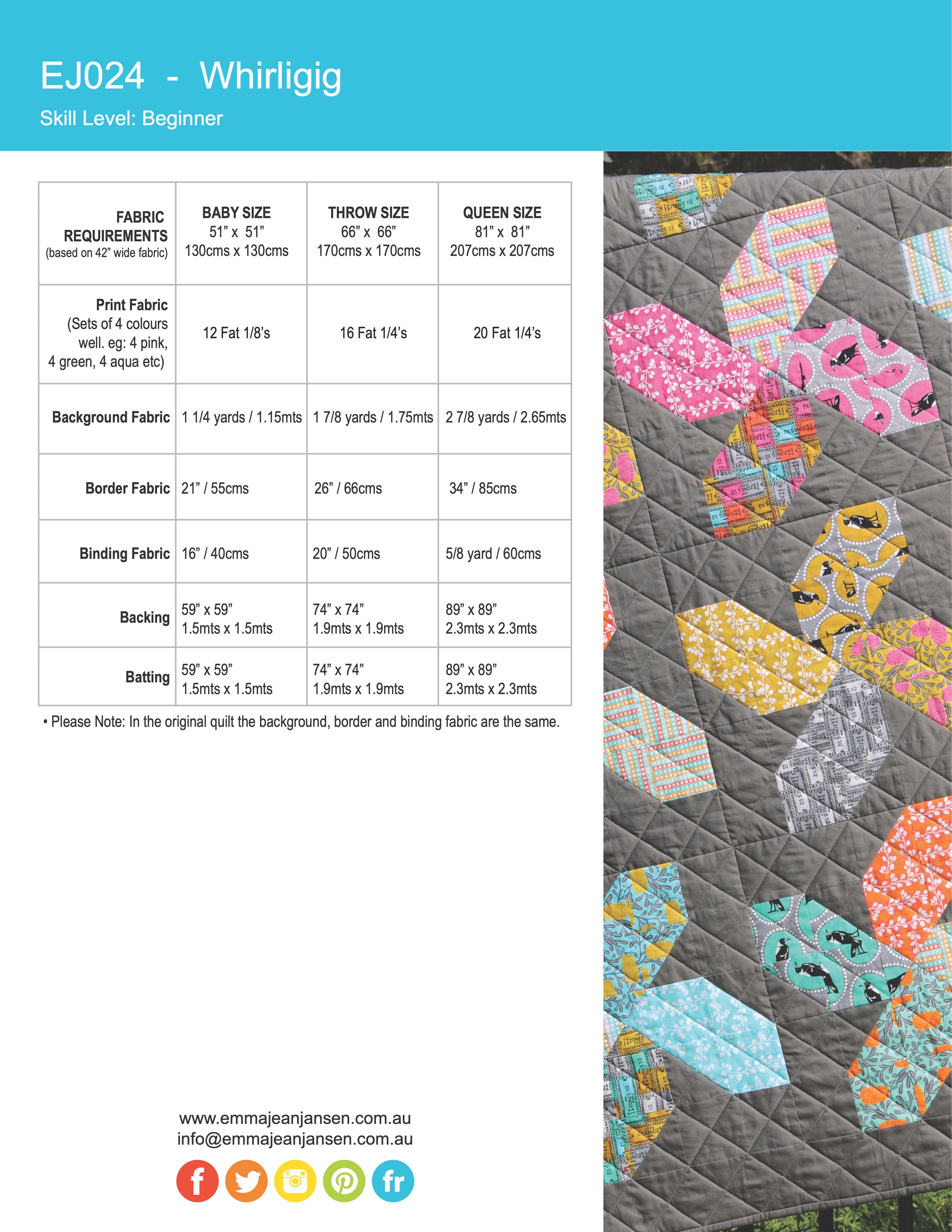 Whirligig Quilt Pattern - PDF