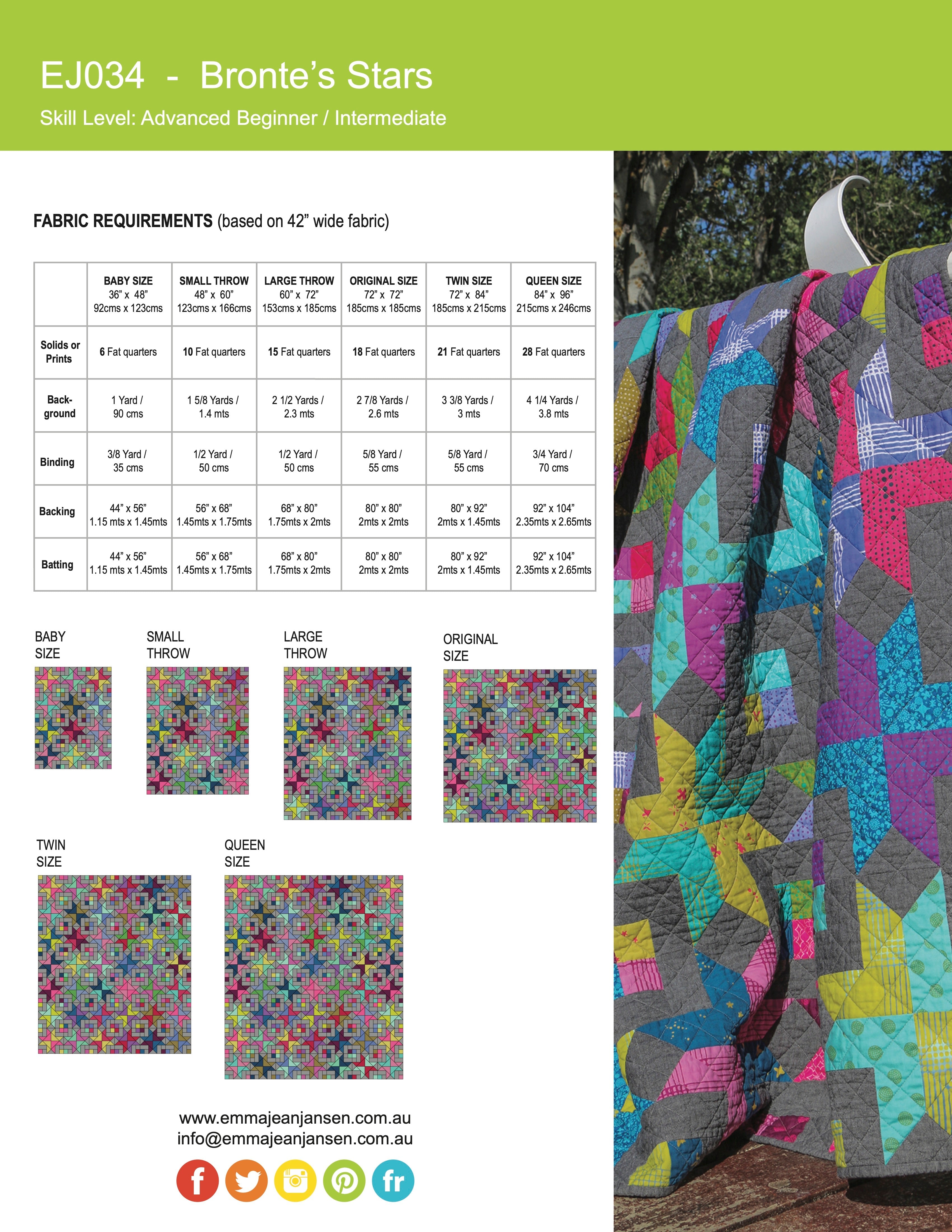 Bronte's Stars Quilt Pattern - PDF