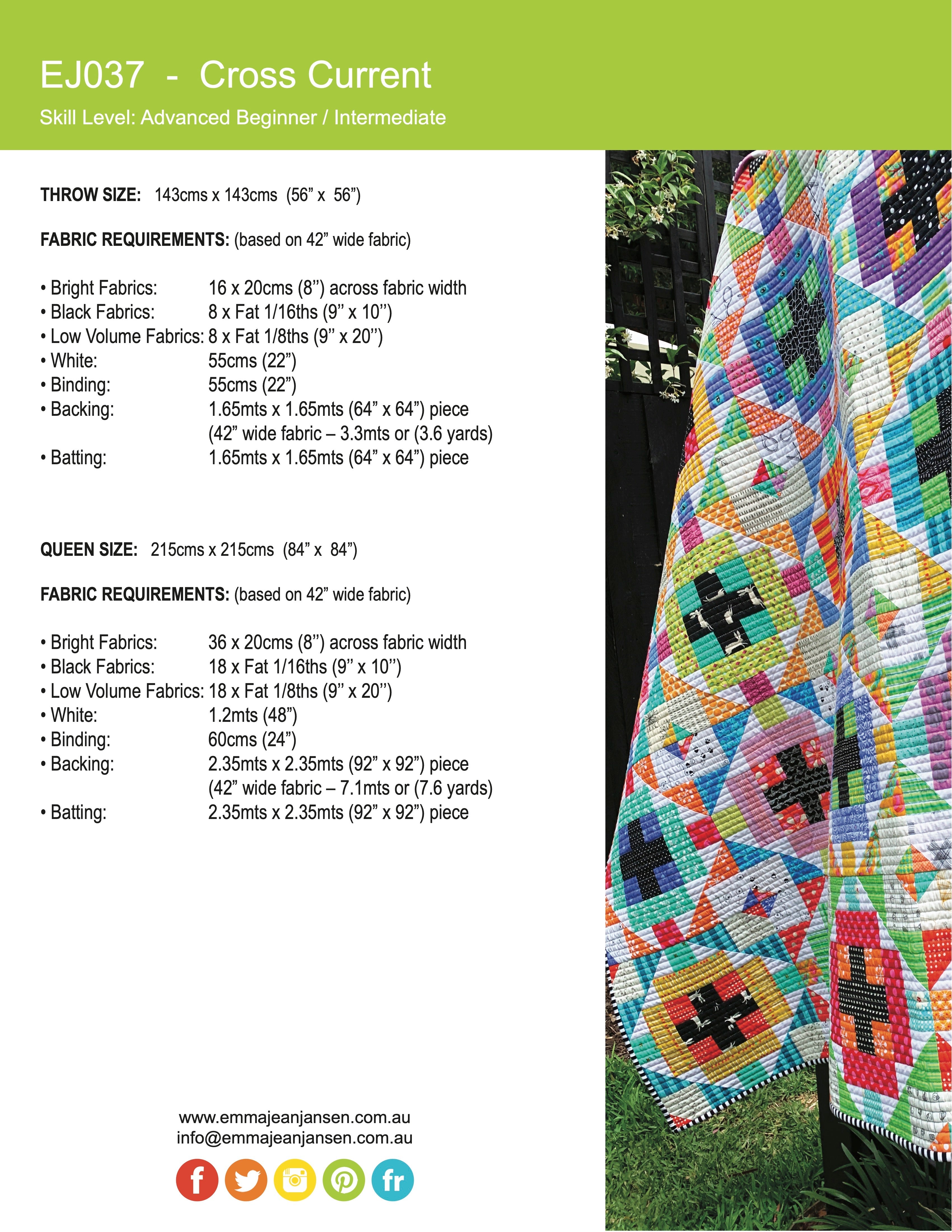 Cross Current Quilt Pattern - PDF