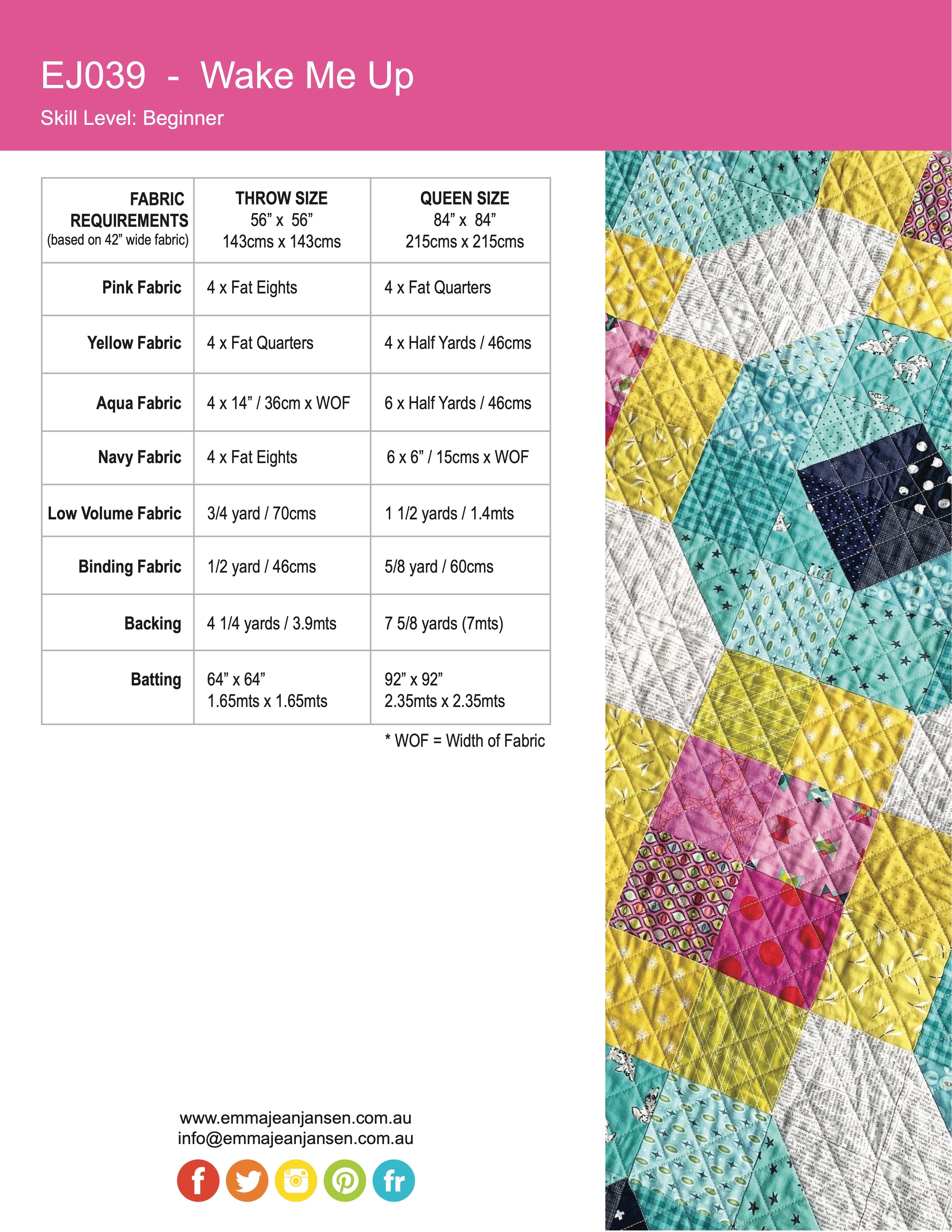 Wake Me Up Quilt Pattern - PDF