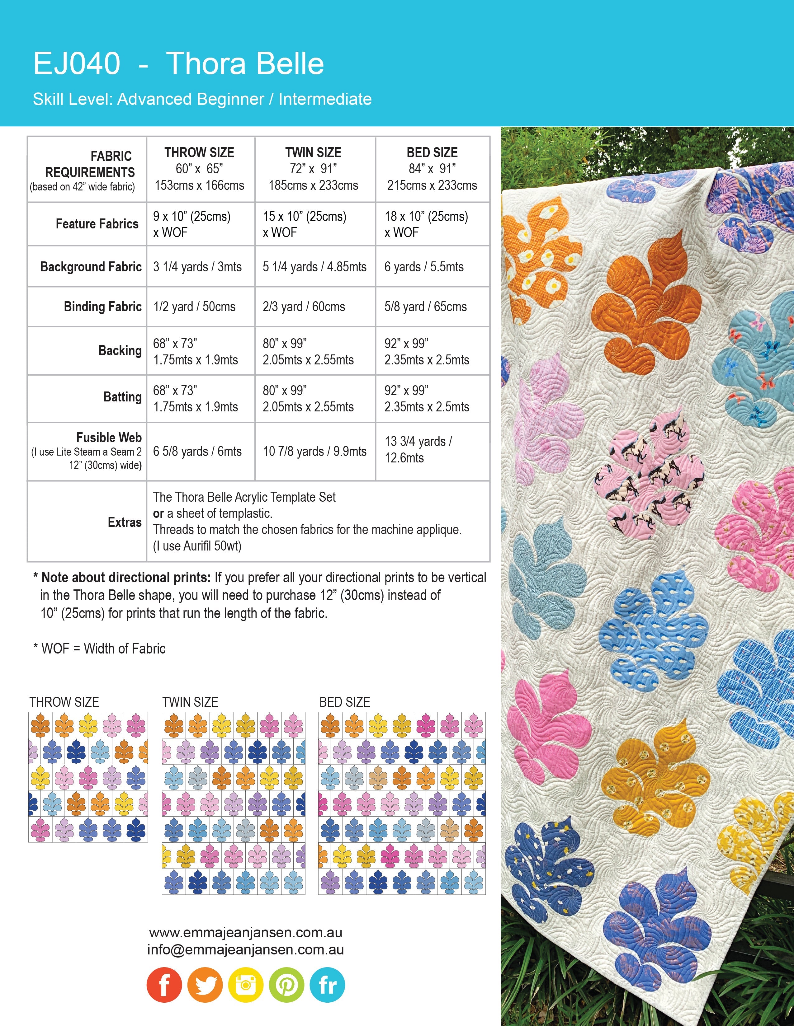 Thora Belle Quilt Pattern - PDF