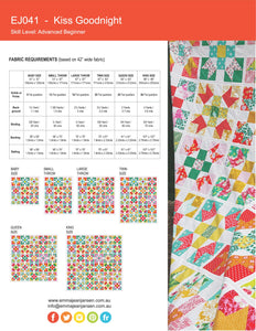 Kiss Goodnight Quilt Pattern - PDF