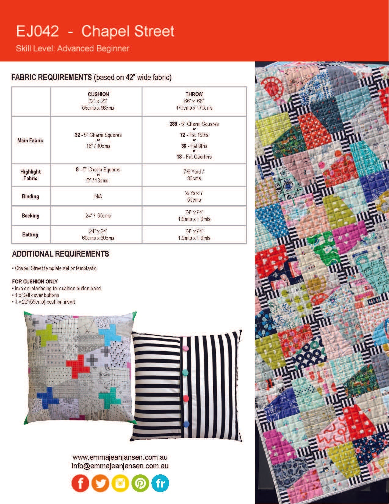 Chapel Street Quilt Pattern - PDF