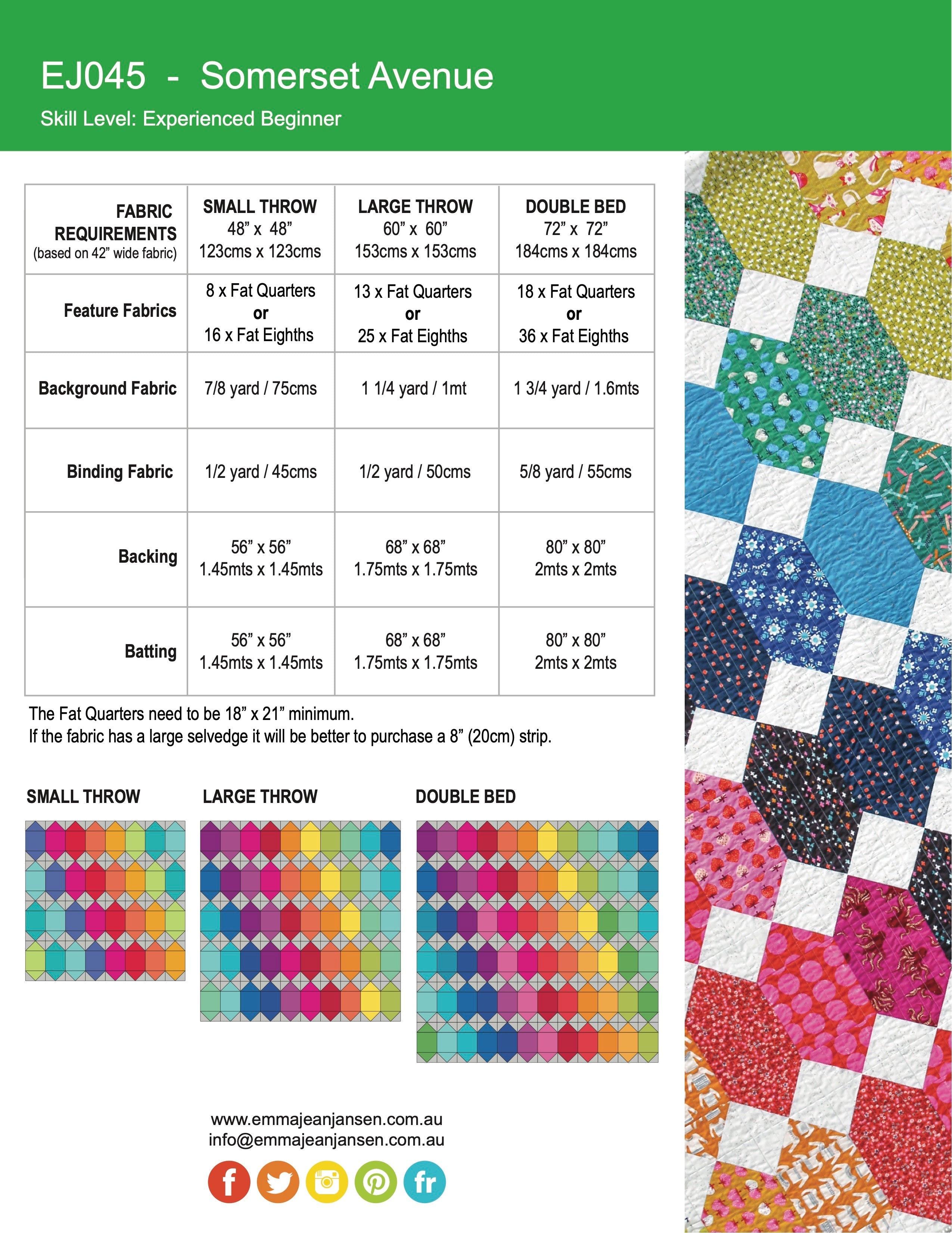 Somerset Avenue Quilt Pattern - PDF