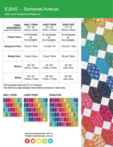 Somerset Avenue Quilt Pattern - PDF