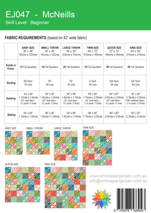McNeills Quilt Pattern - Printed