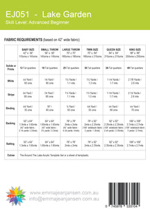 Lake Garden Quilt Pattern - Printed