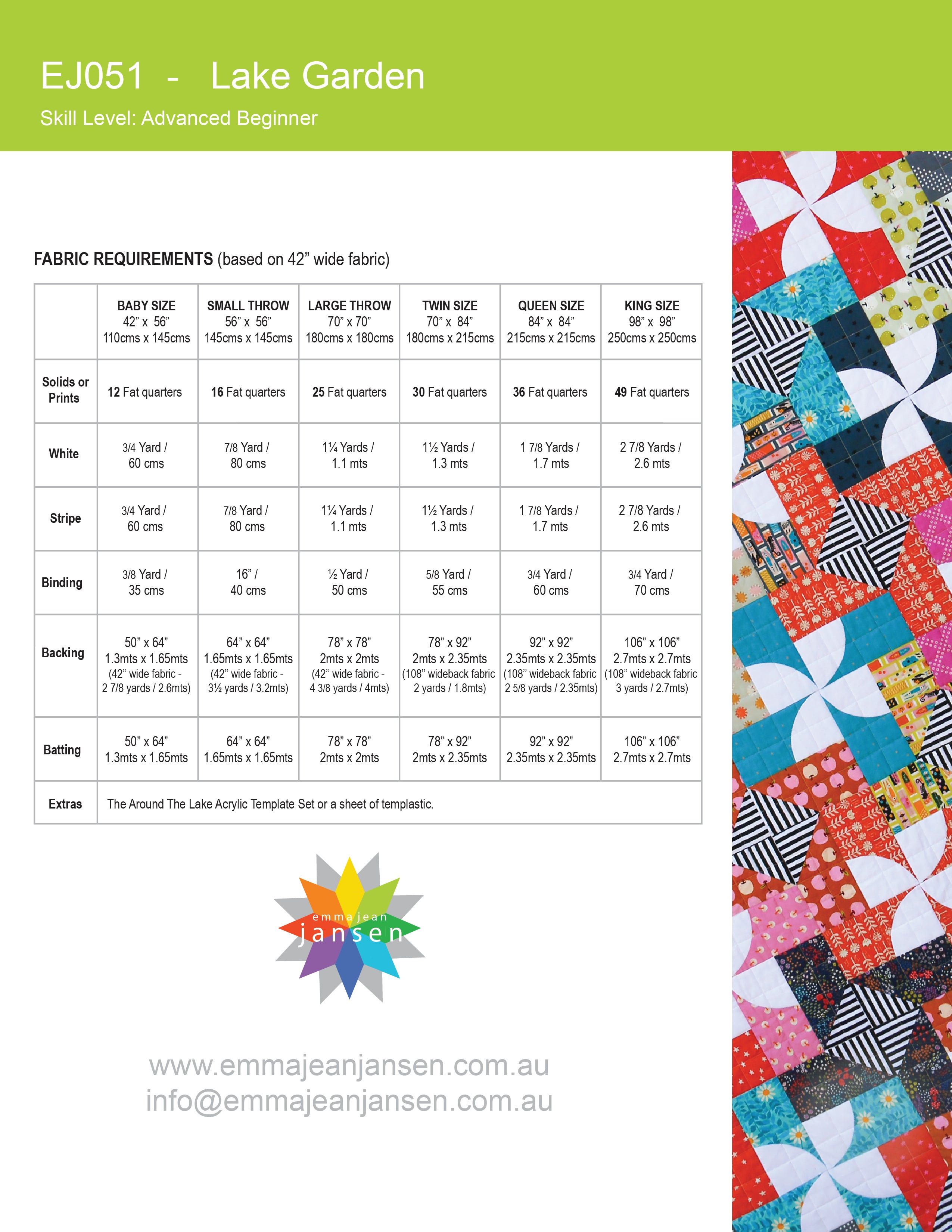 Lake Garden Quilt Pattern - PDF