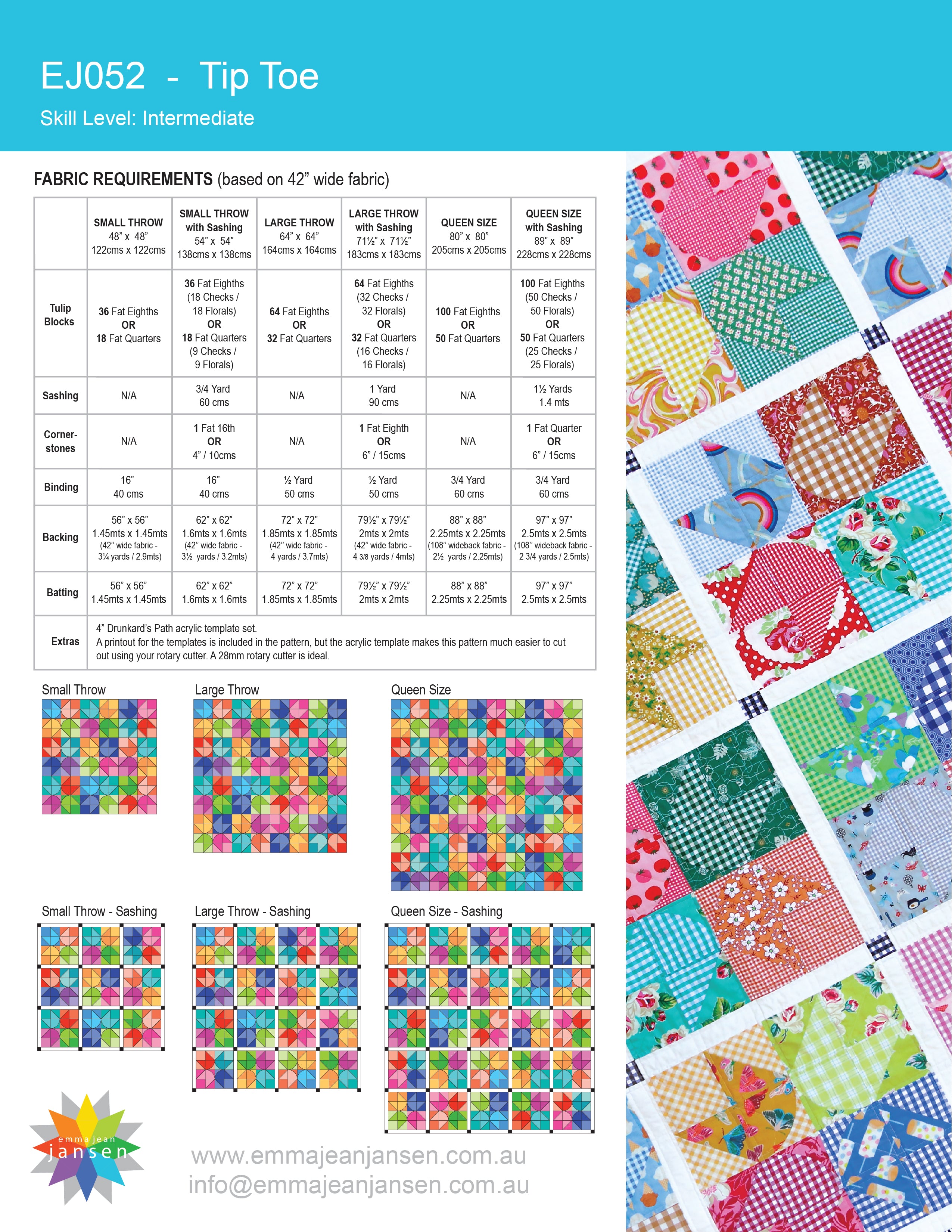 Tip Toe Quilt Pattern - PDF