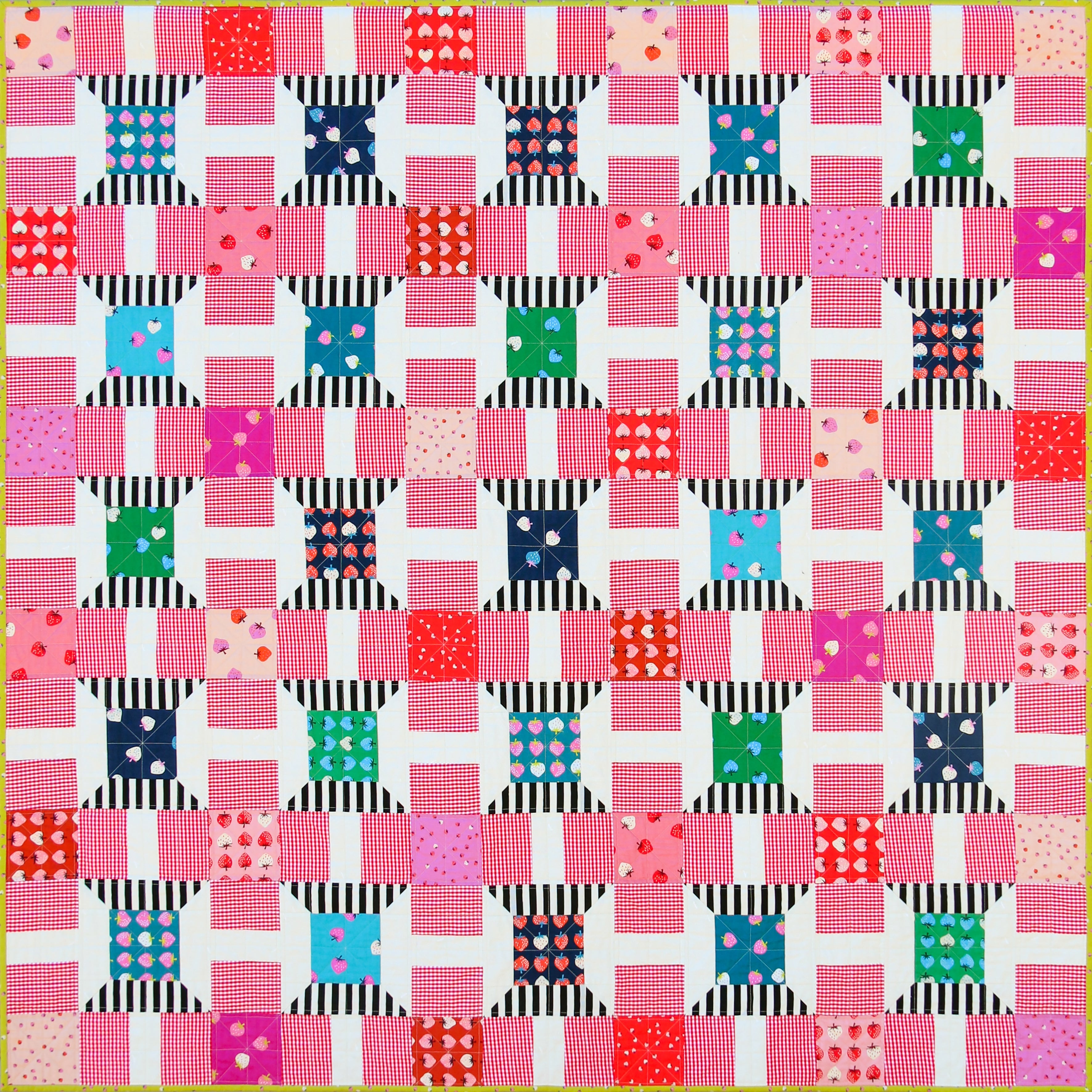 Strawberry Spools Quilt Pattern - Printed
