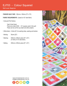 Colour Squared Quilt Mini Pattern - PDF