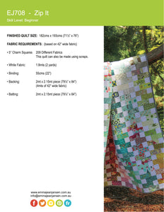 Zip It Quilt Mini Pattern - PDF