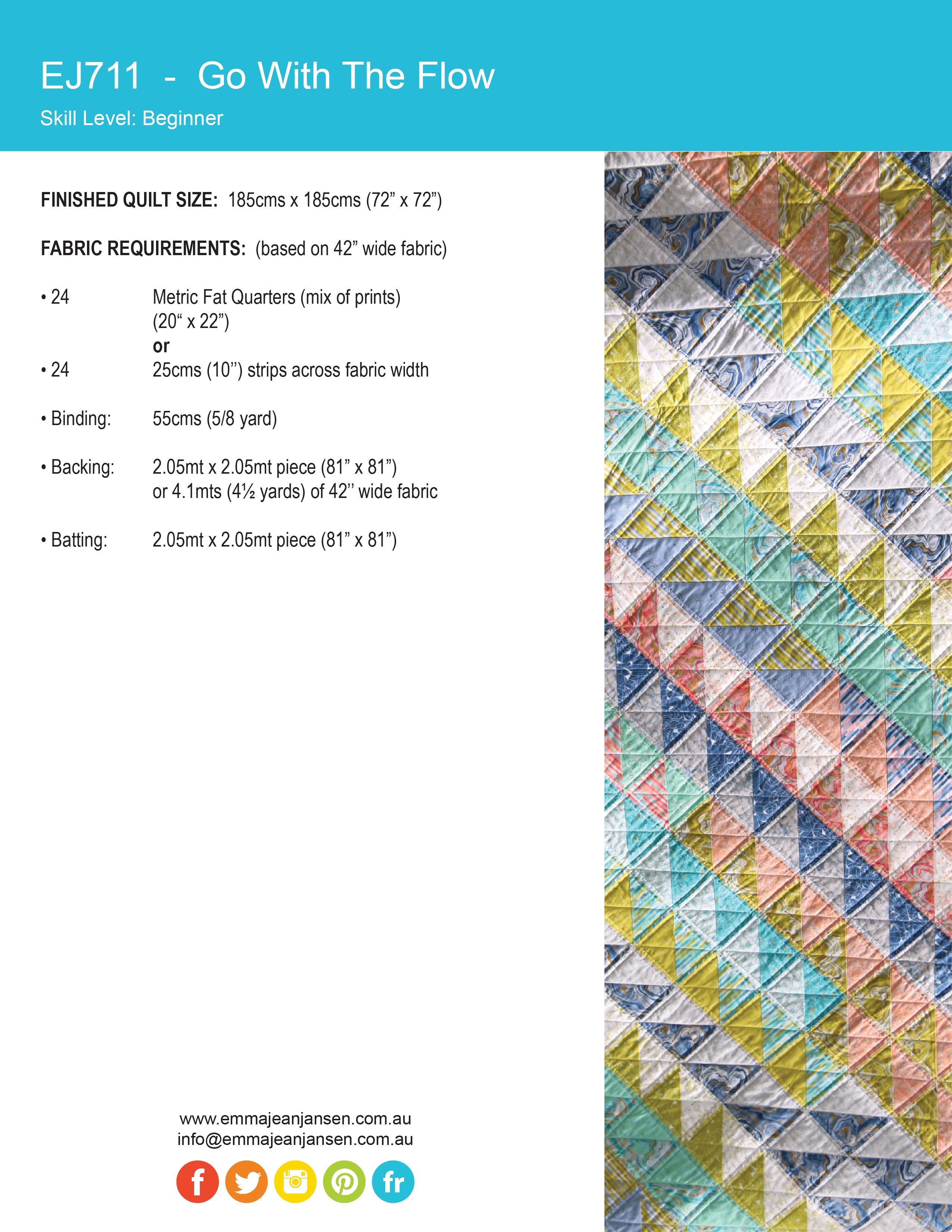 Go With The Flow Quilt Mini Pattern - PDF