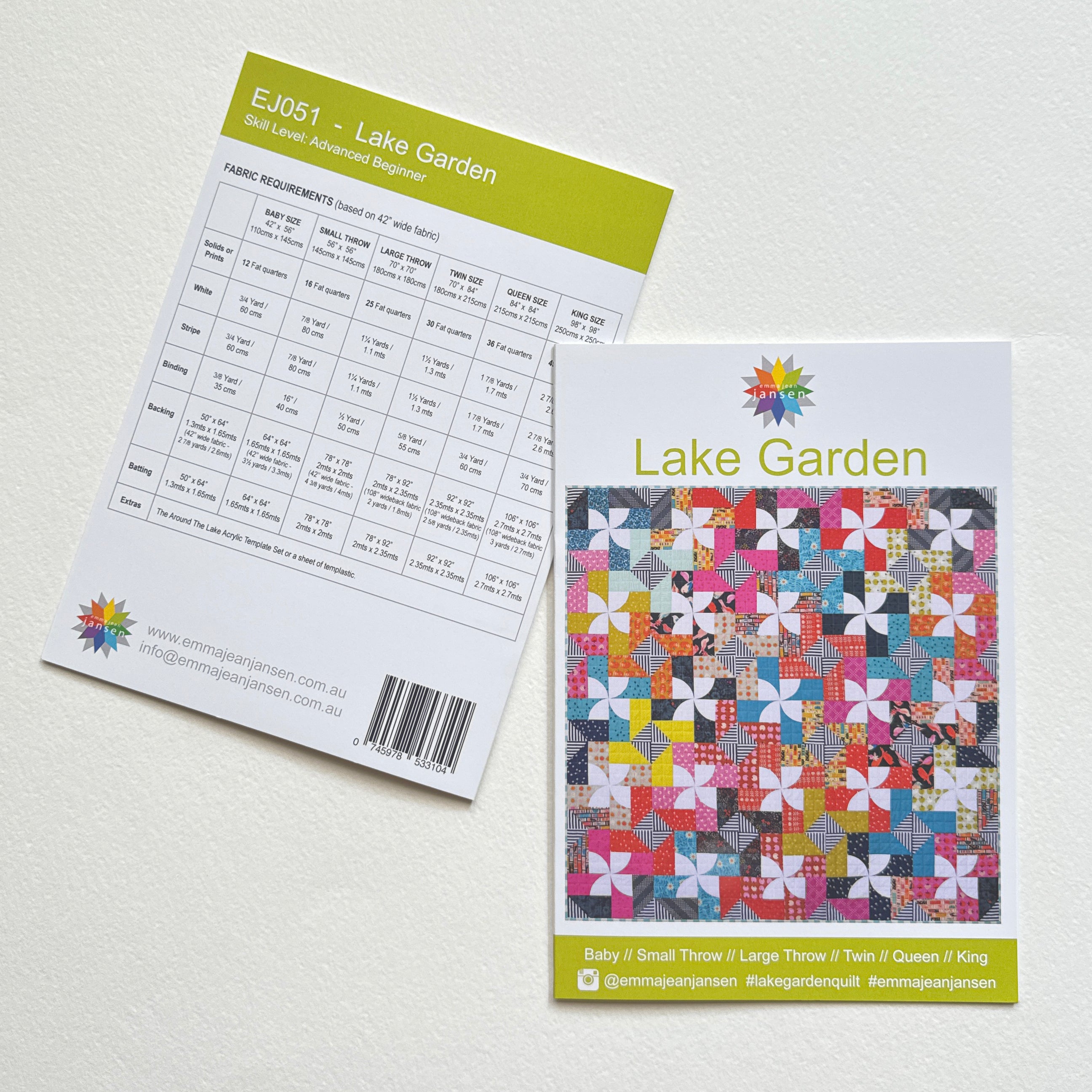 Around The Lake and Lake Garden Pattern and Template Set