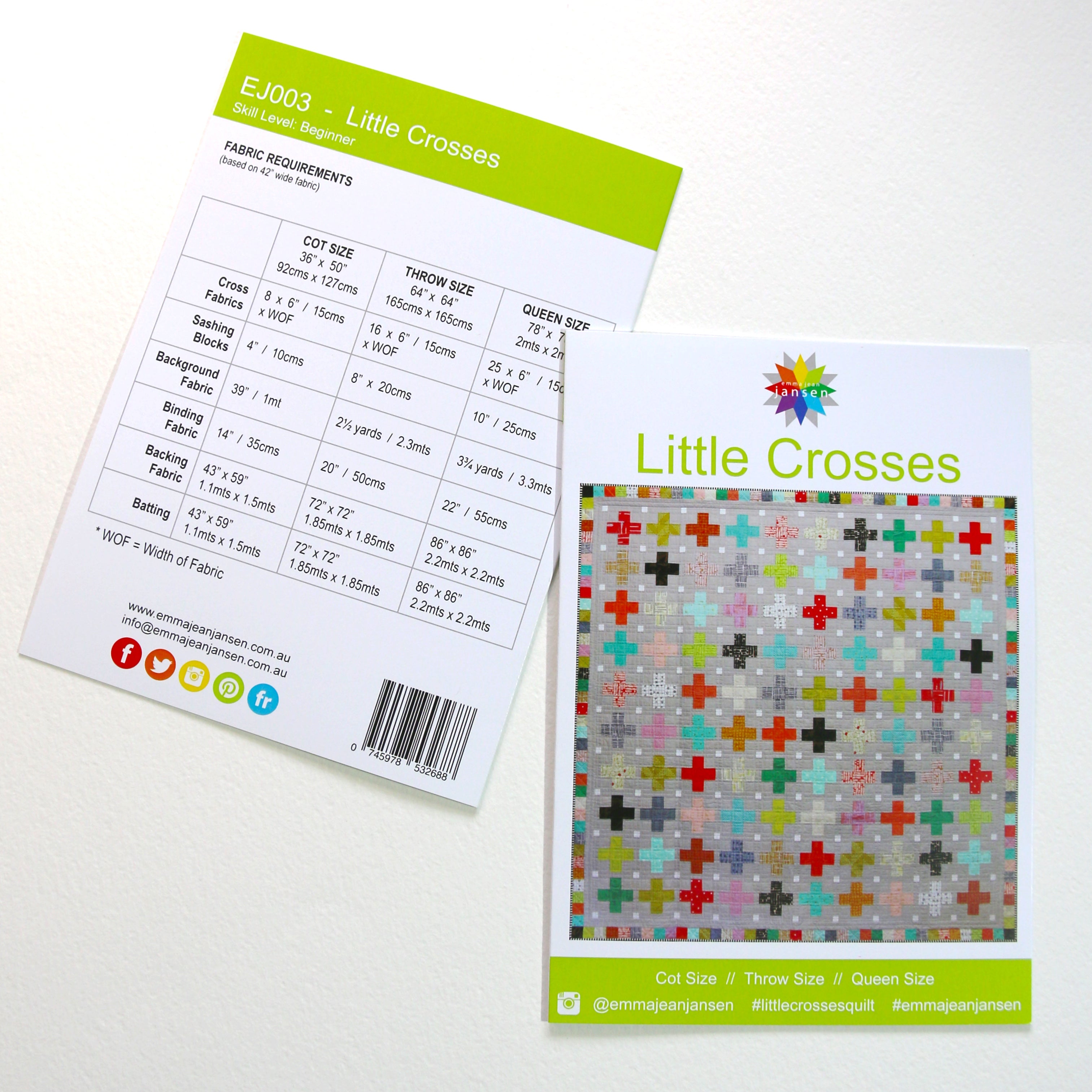 Little Crosses Quilt Pattern - Printed