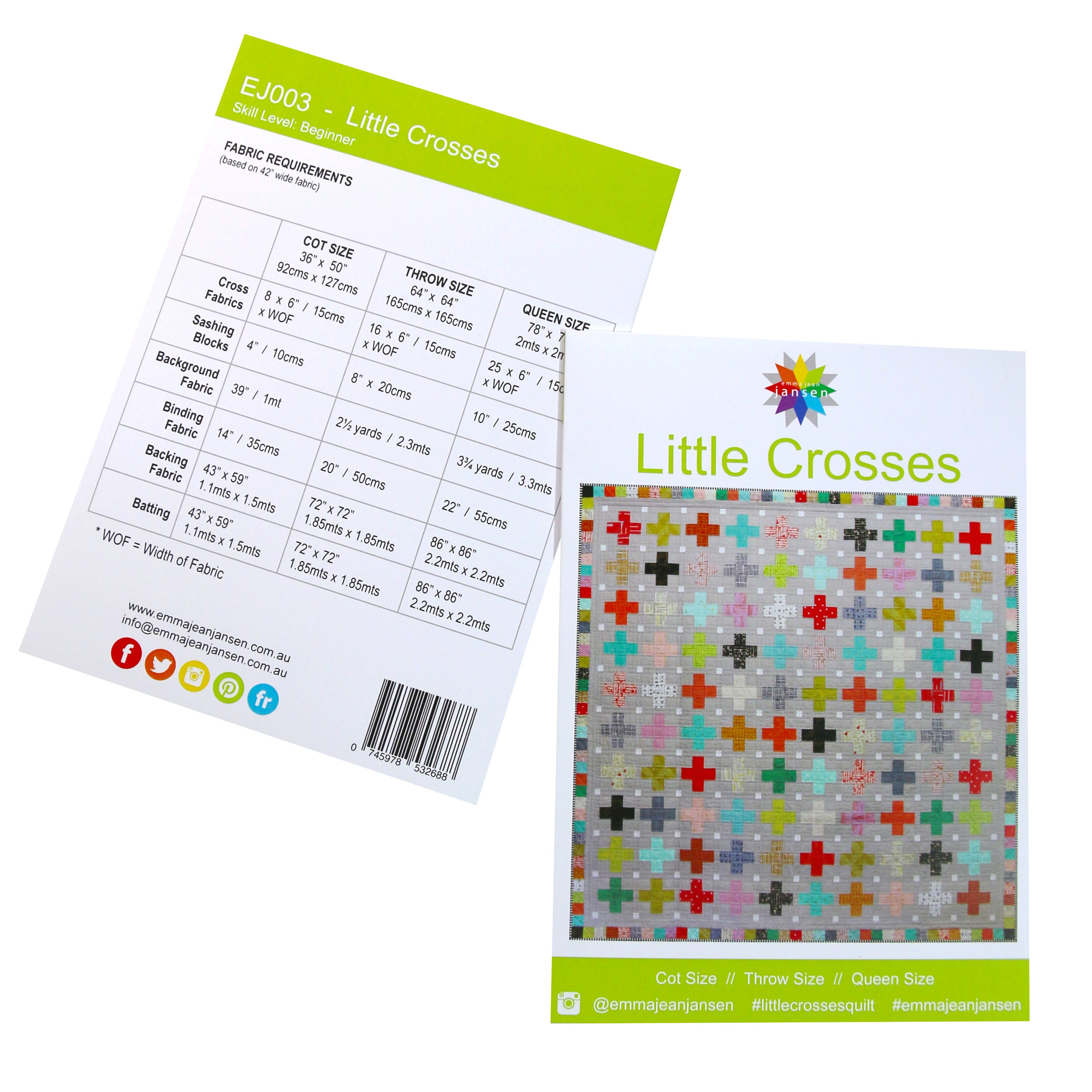 Little Crosses Quilt Pattern - Printed