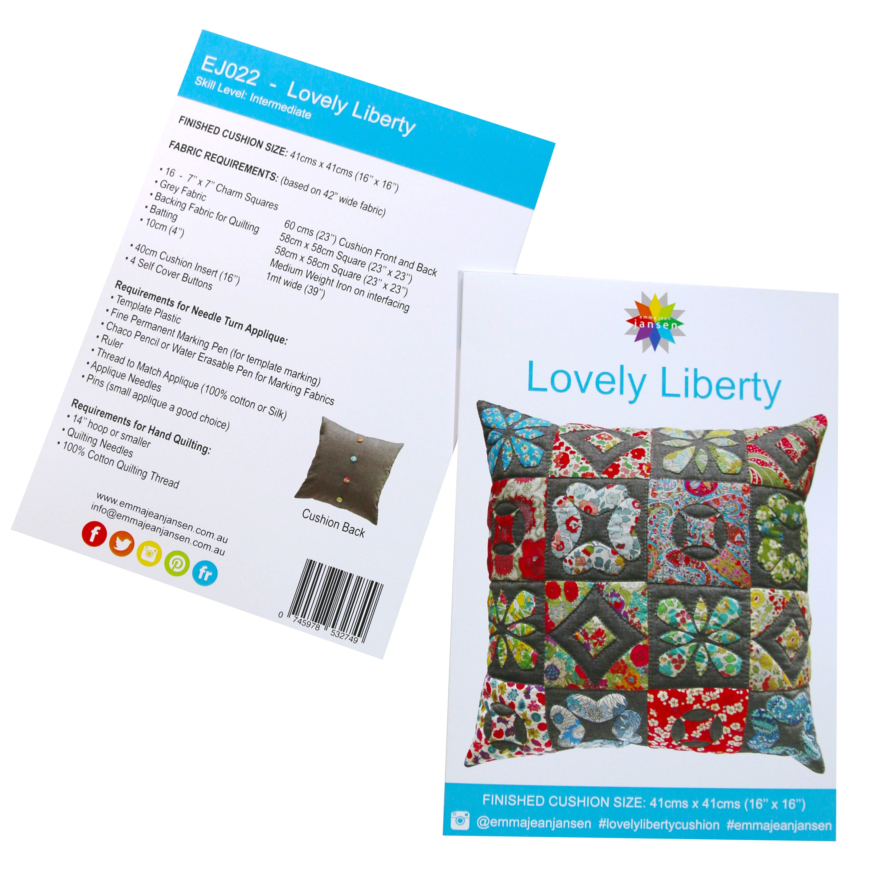 Lovely Liberty Cushion Pattern - Printed