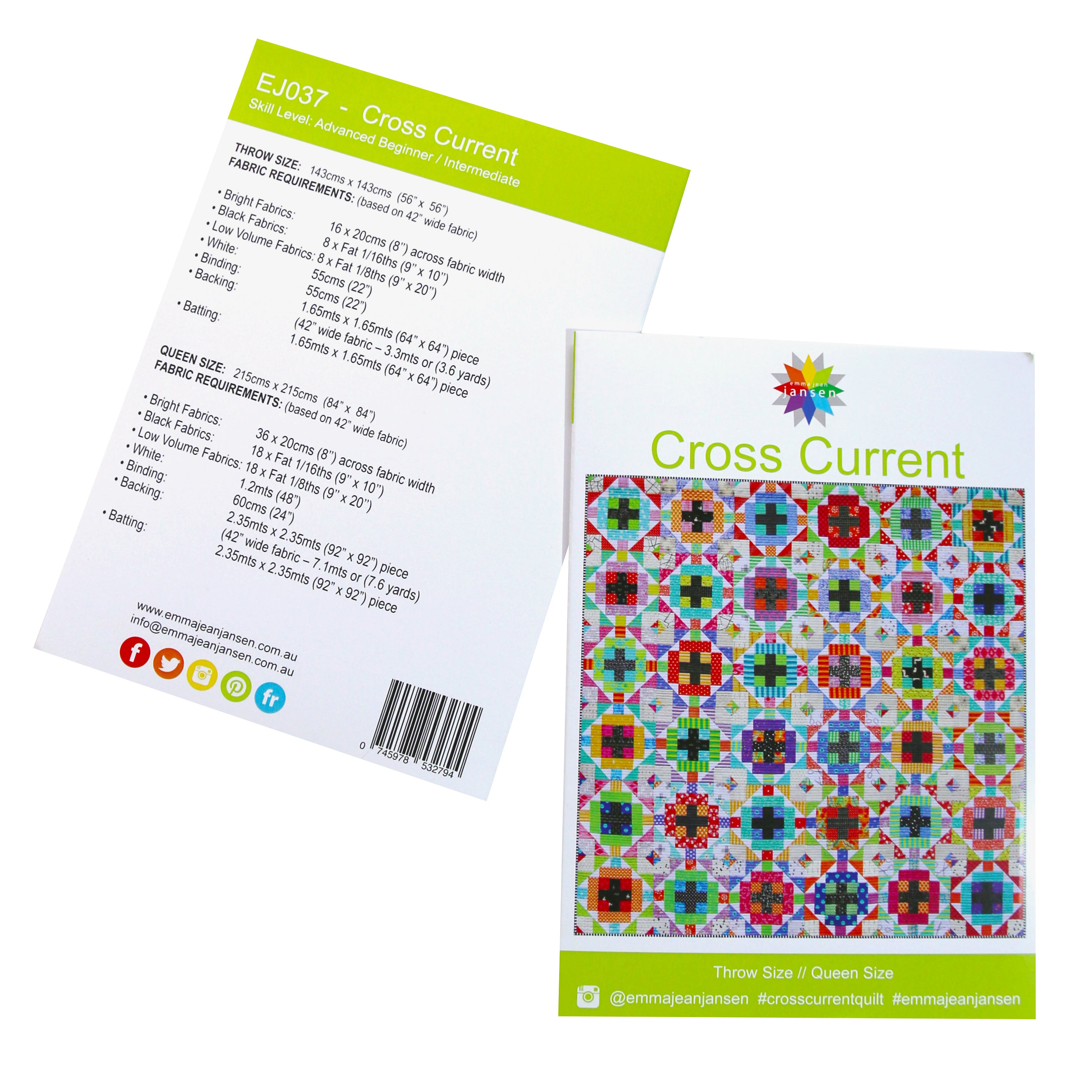 Cross Current Quilt Pattern - Printed