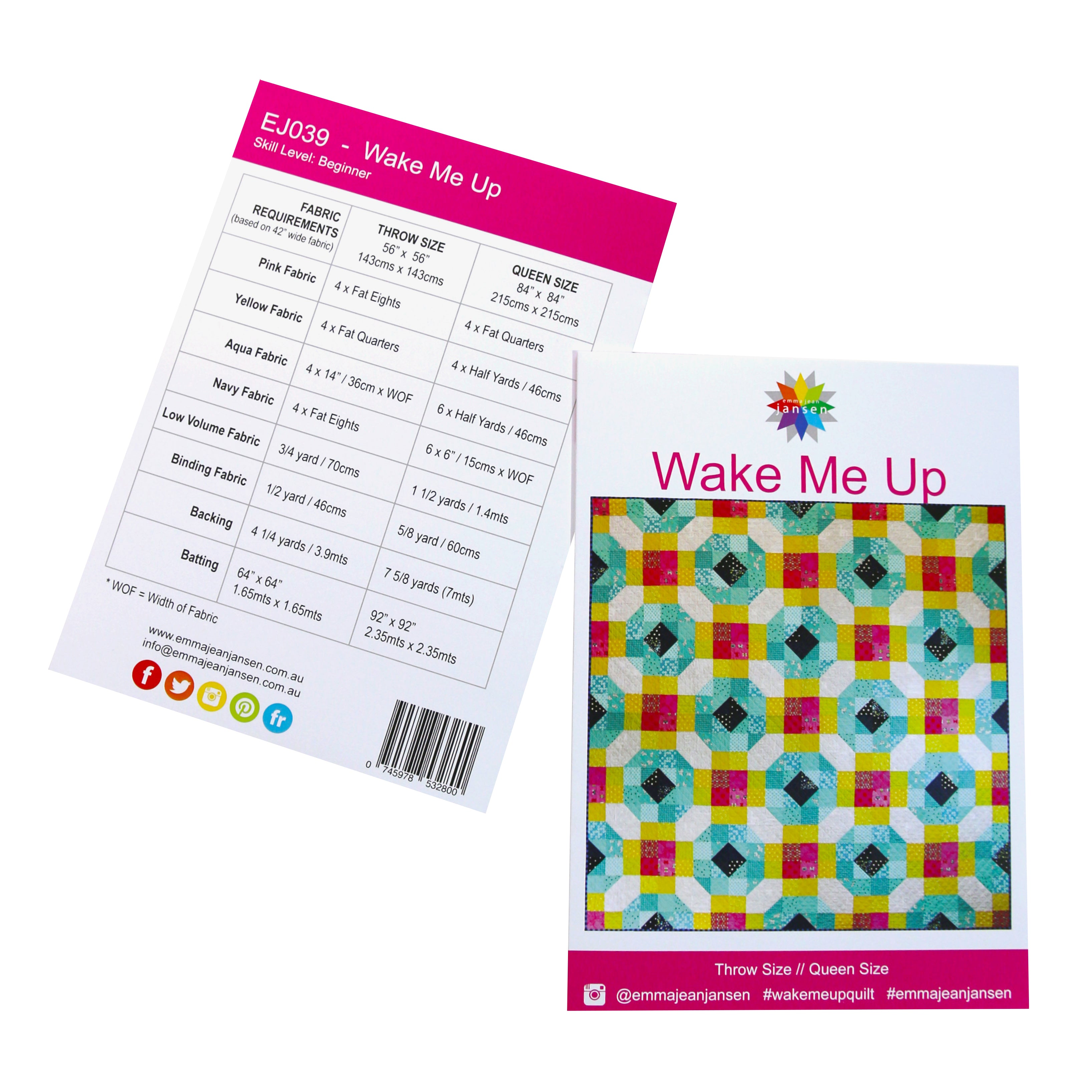 Wake Me Up Quilt Pattern - Printed