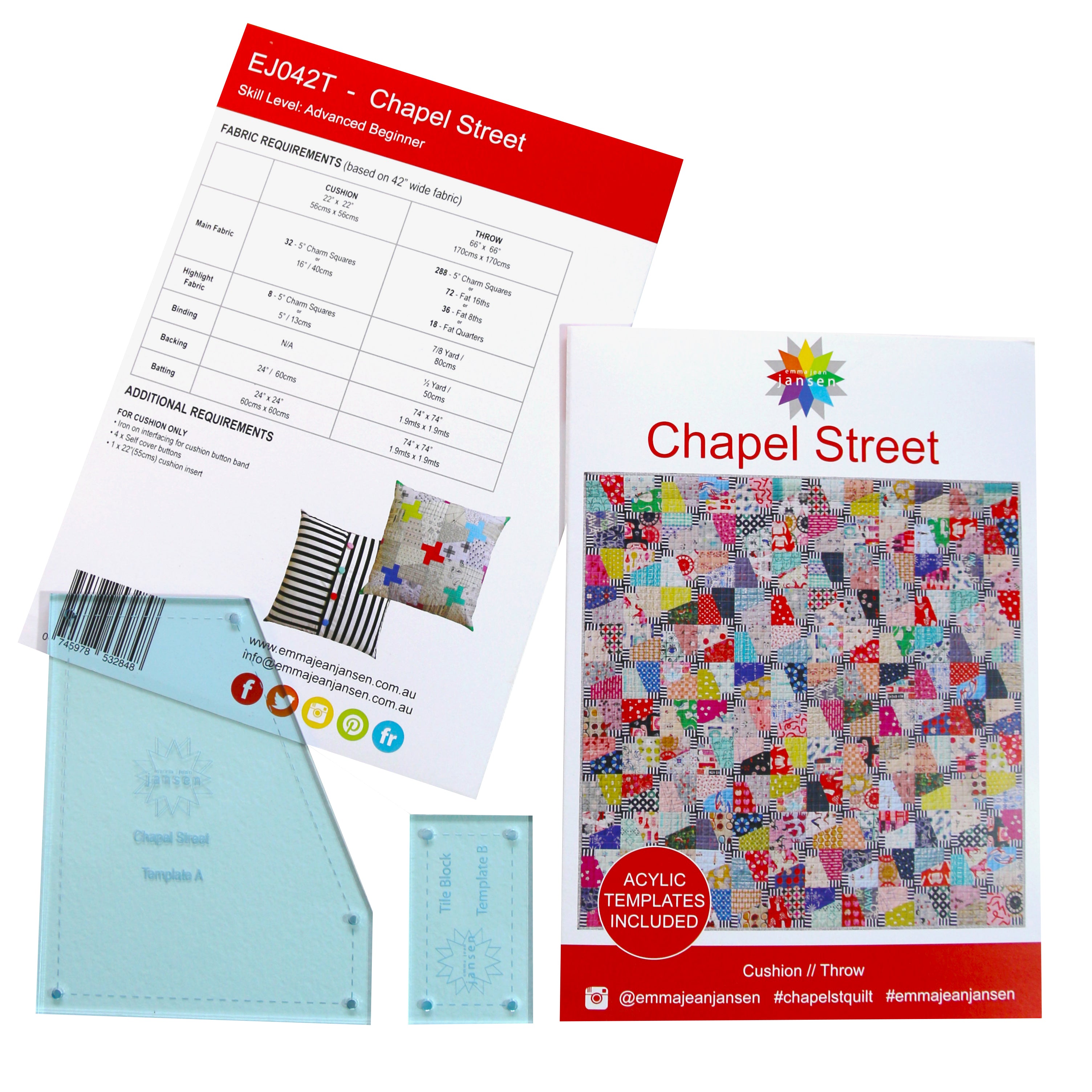 Chapel Street Quilt Pattern - Printed Pattern & Template Set