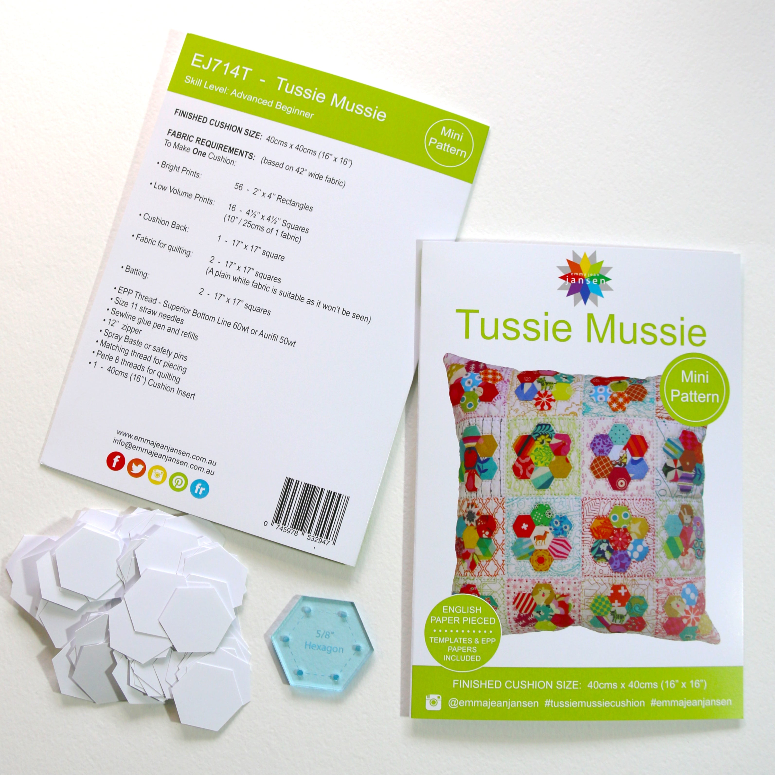 Tussie Mussie Mini Pattern - Printed Pattern, Acrylic Template & Papers