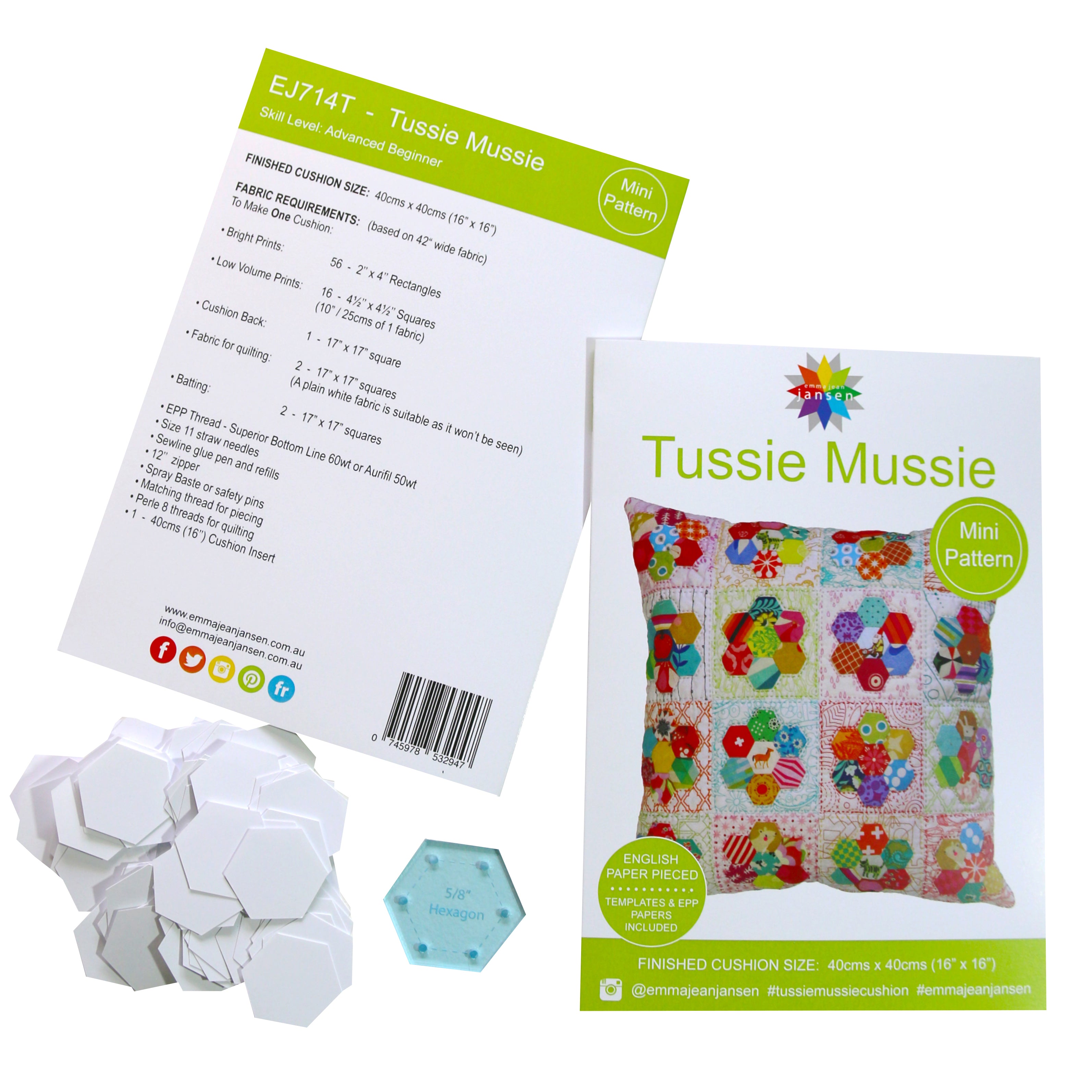 Tussie Mussie Mini Pattern - Printed Pattern, Acrylic Template & Papers