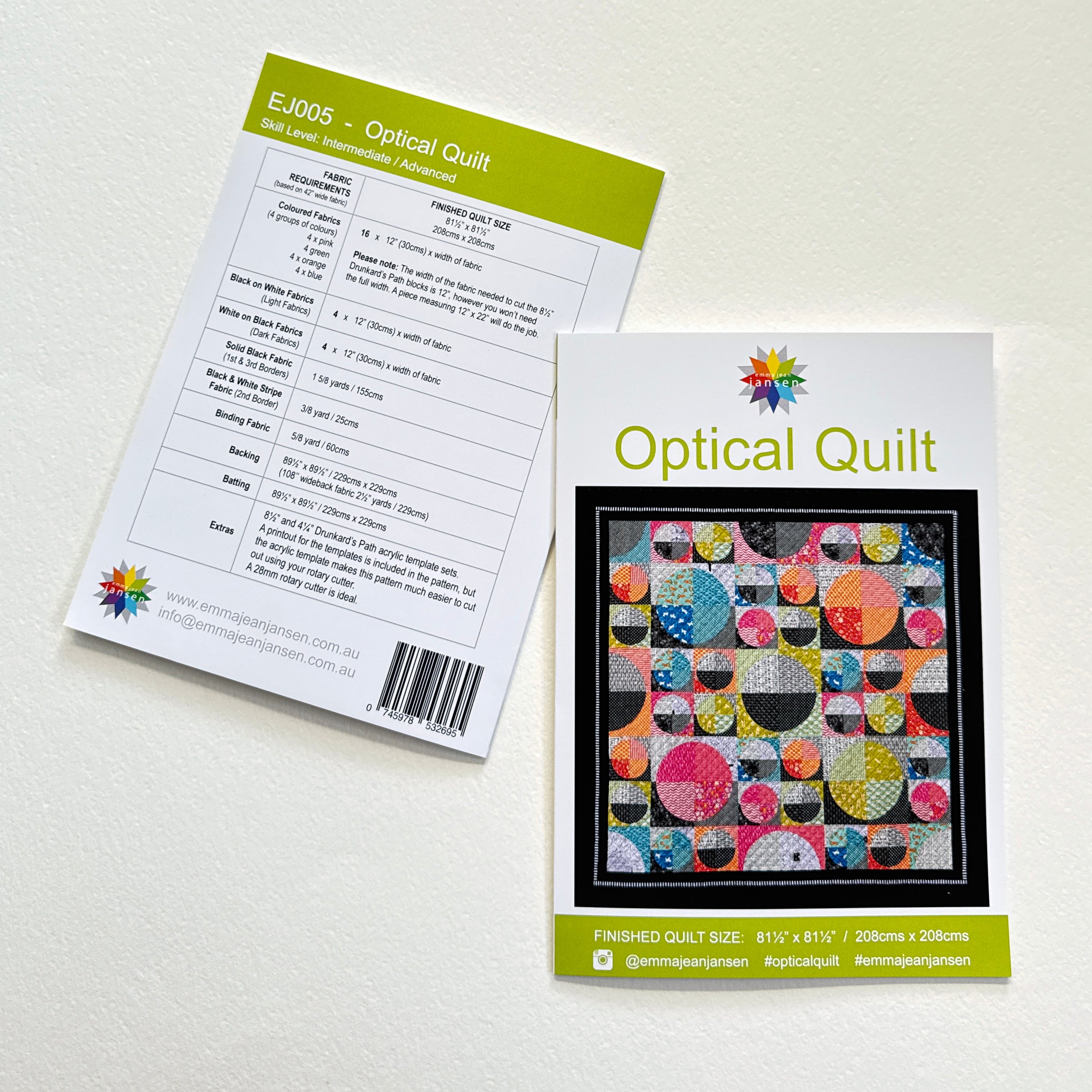 Optical Pattern and Template Set