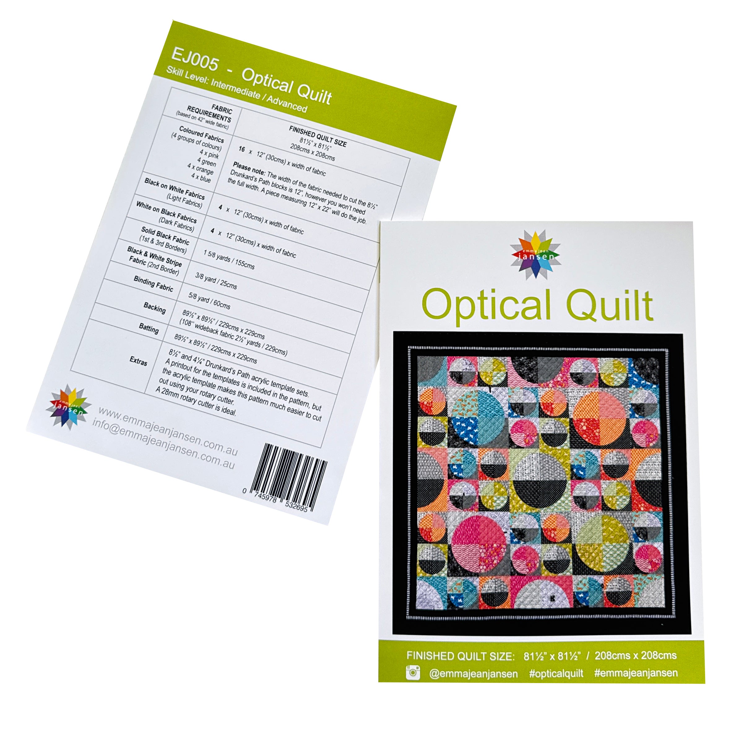 Optical Pattern and Template Set