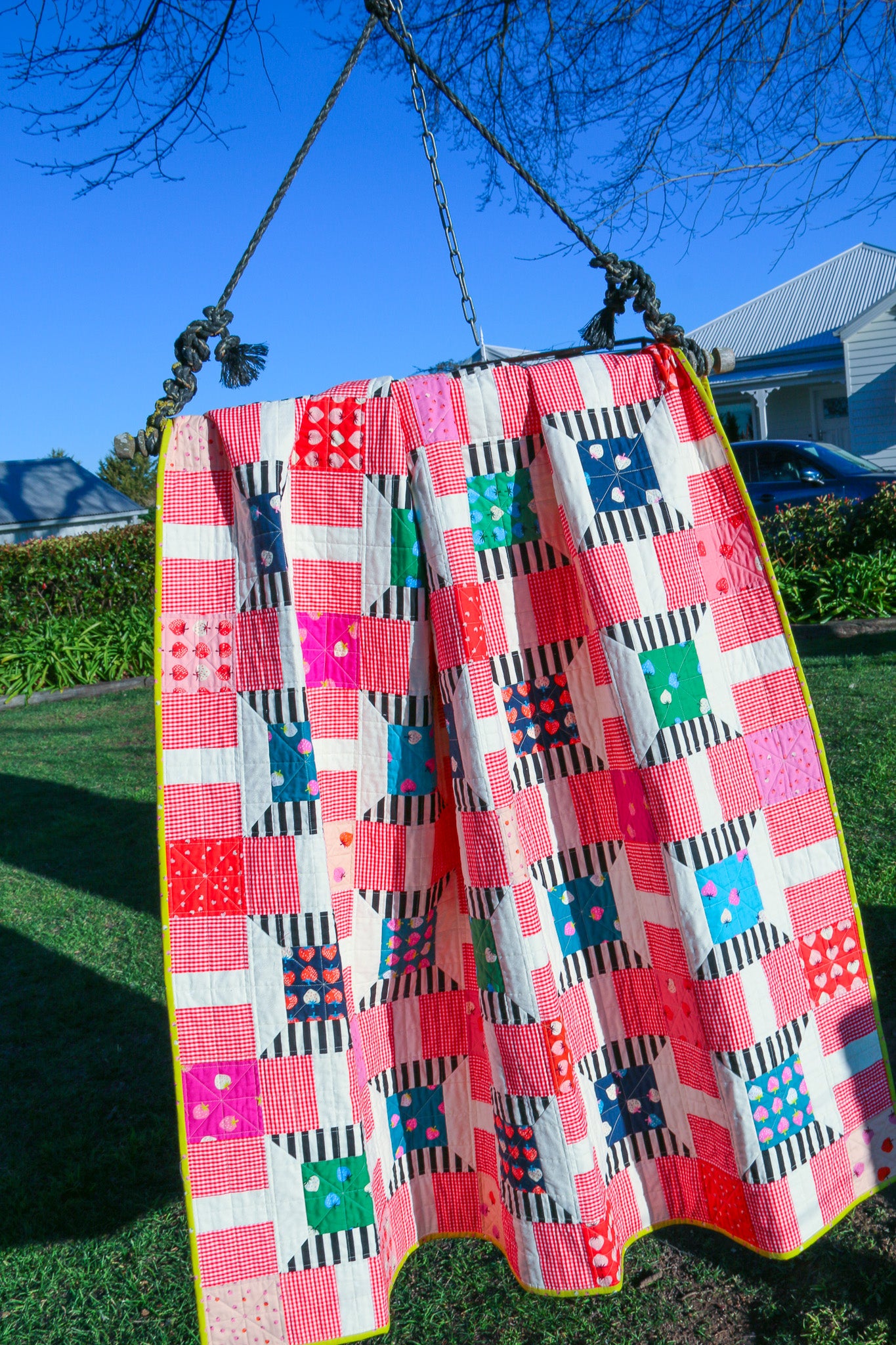 Strawberry Spools Quilt Pattern - Printed