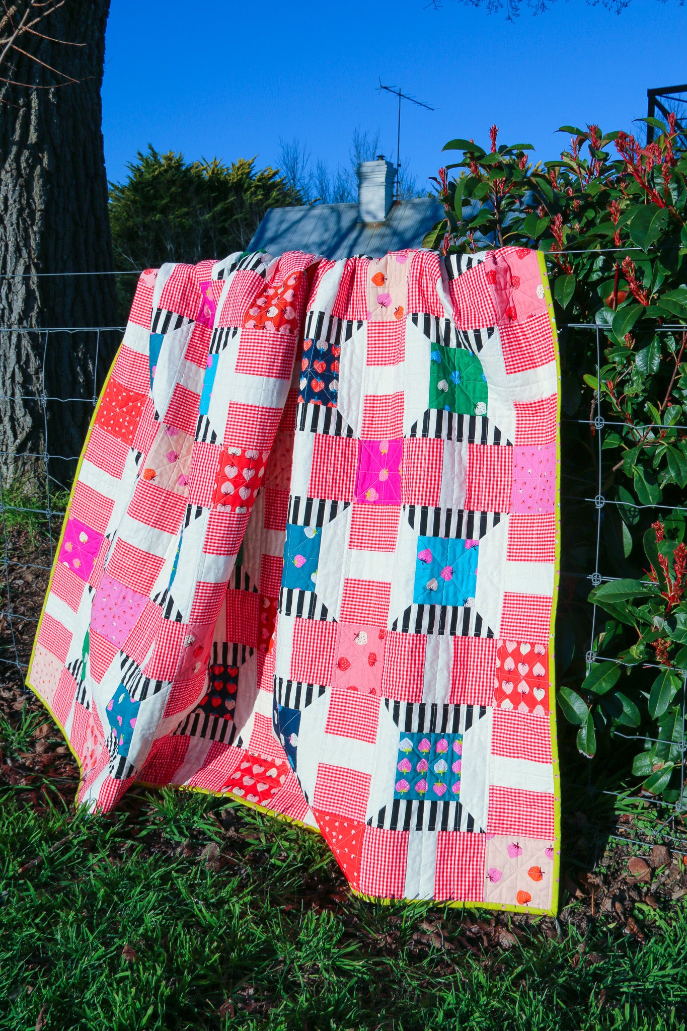 Strawberry Spools Quilt Pattern - Printed