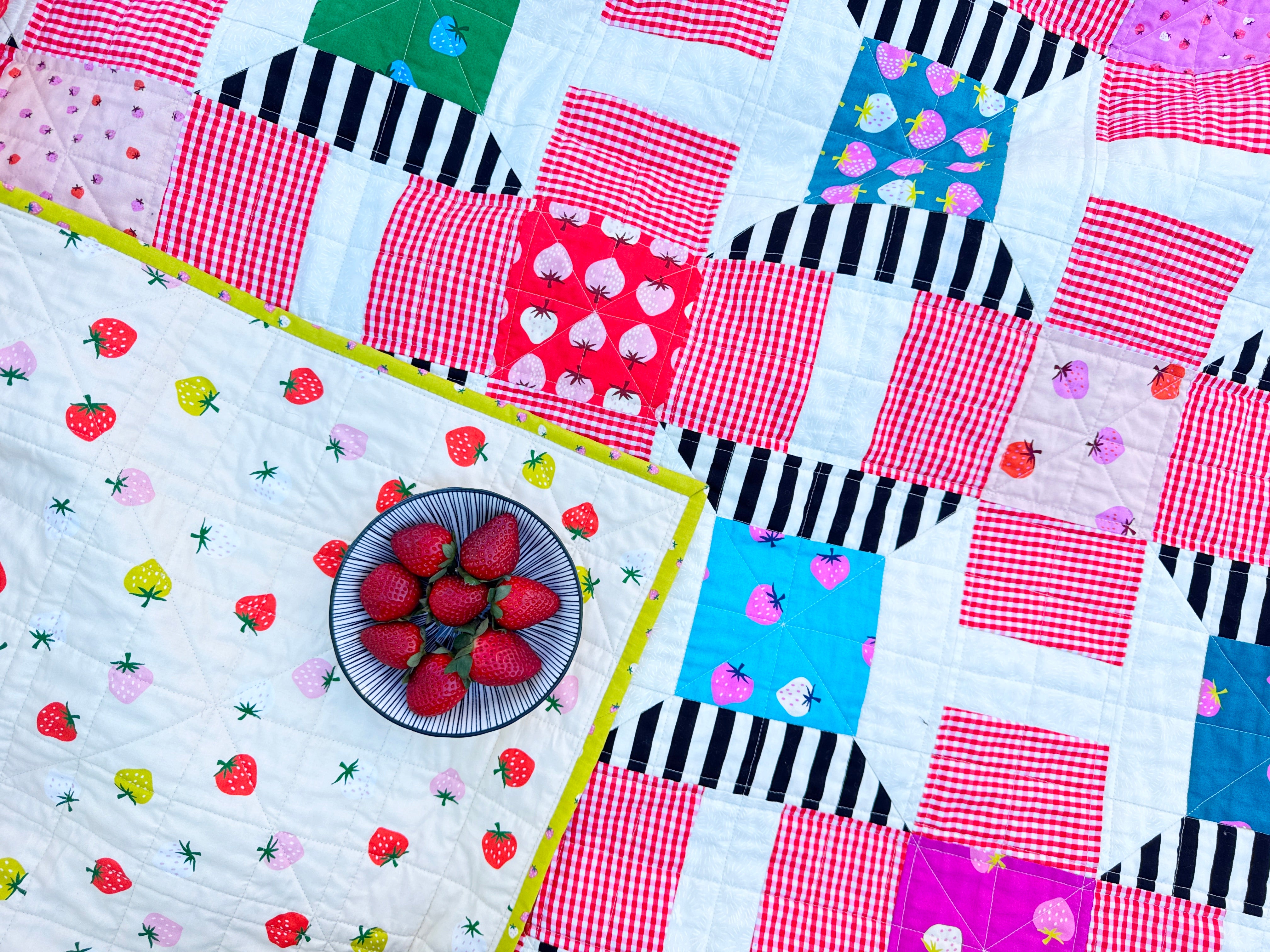 Strawberry Spools Quilt Pattern - Printed