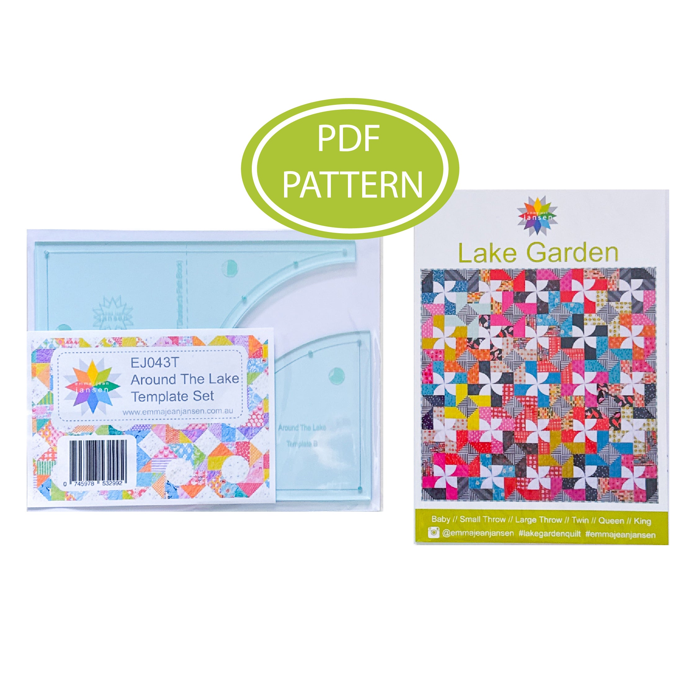 Lake Garden PDF Pattern and Template Set