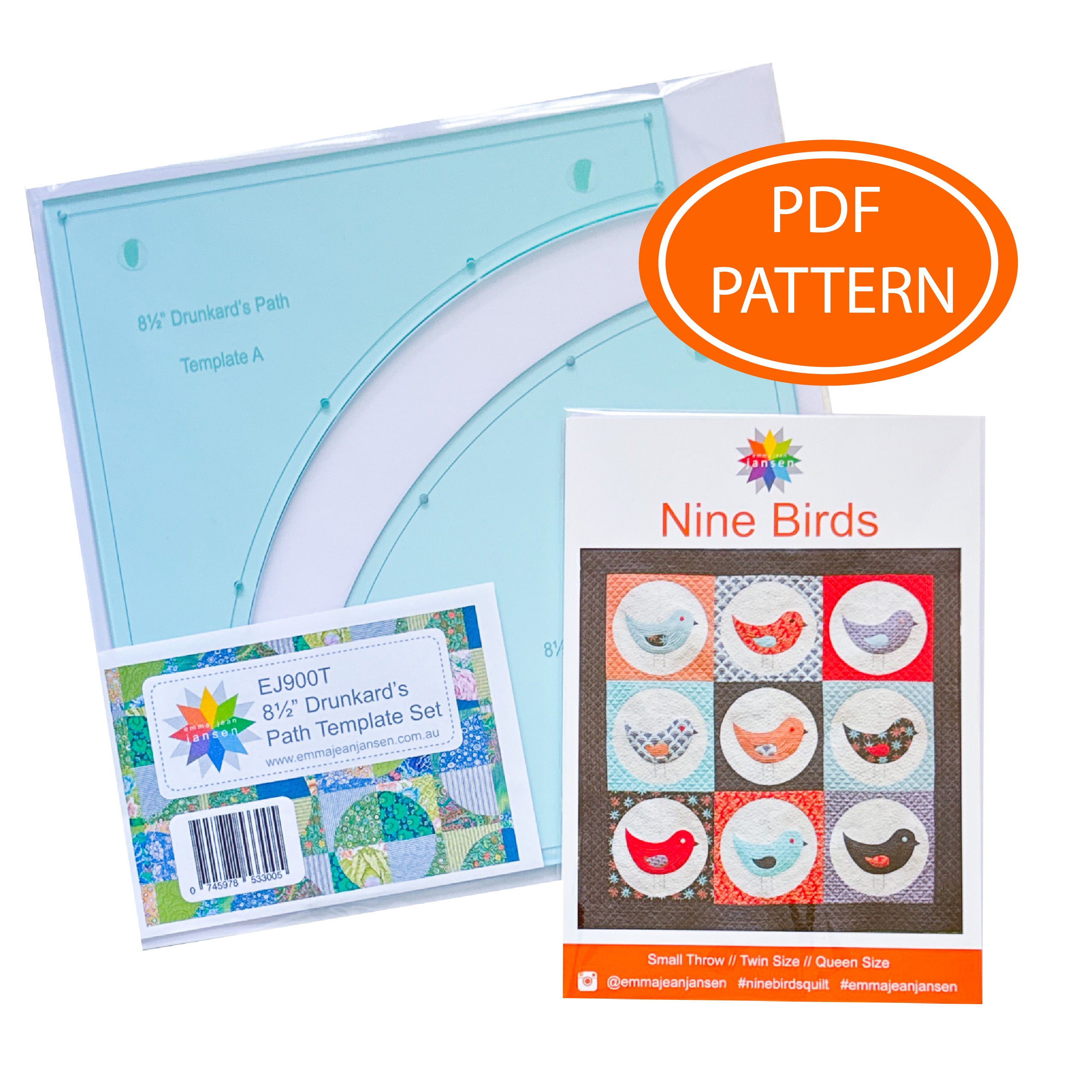 Nine Birds PDF Pattern and Template Set