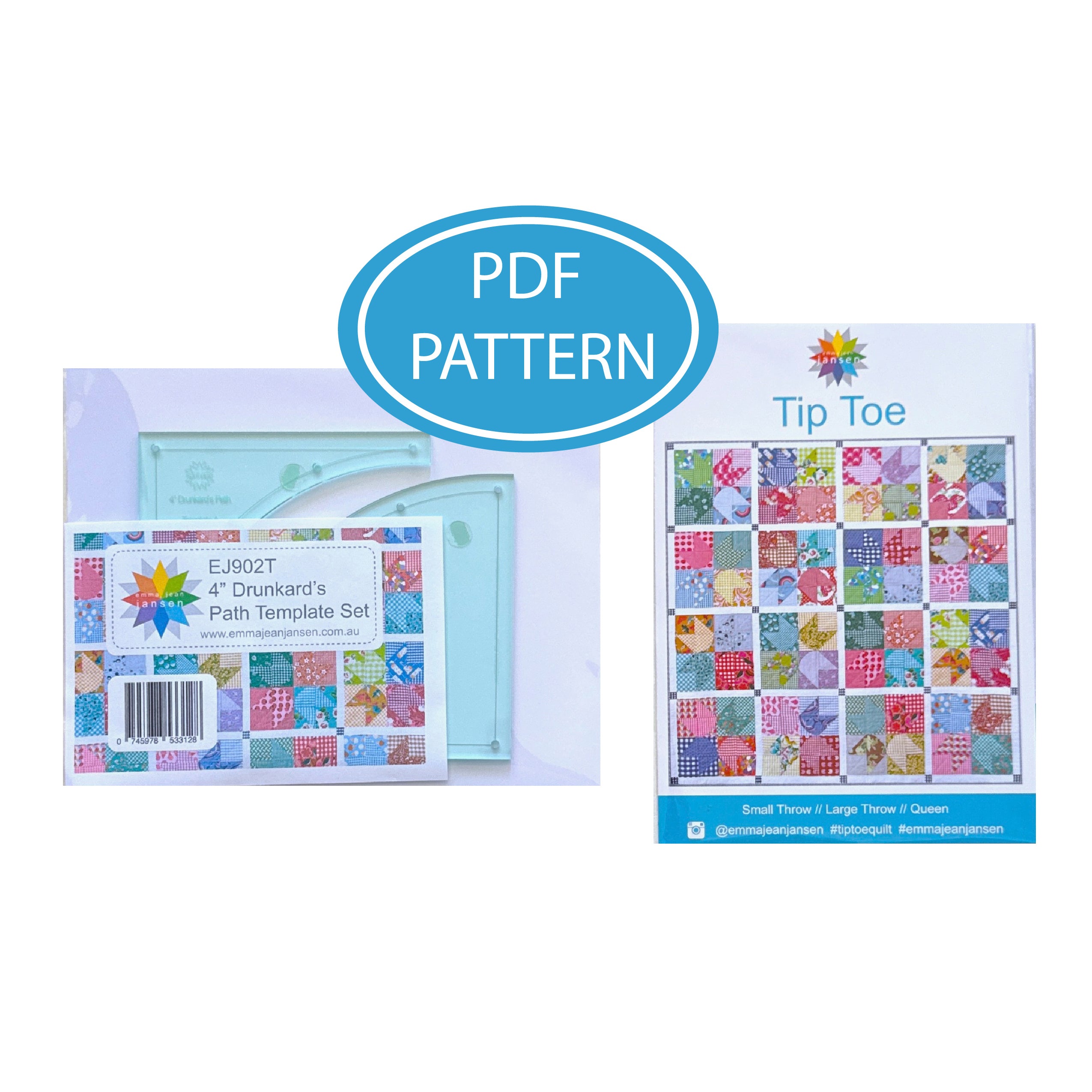 Tip Toe PDF Pattern and Template Set