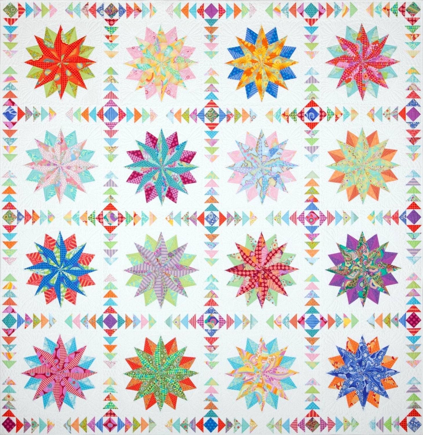 Harlequin Stars Quilt Pattern - PDF