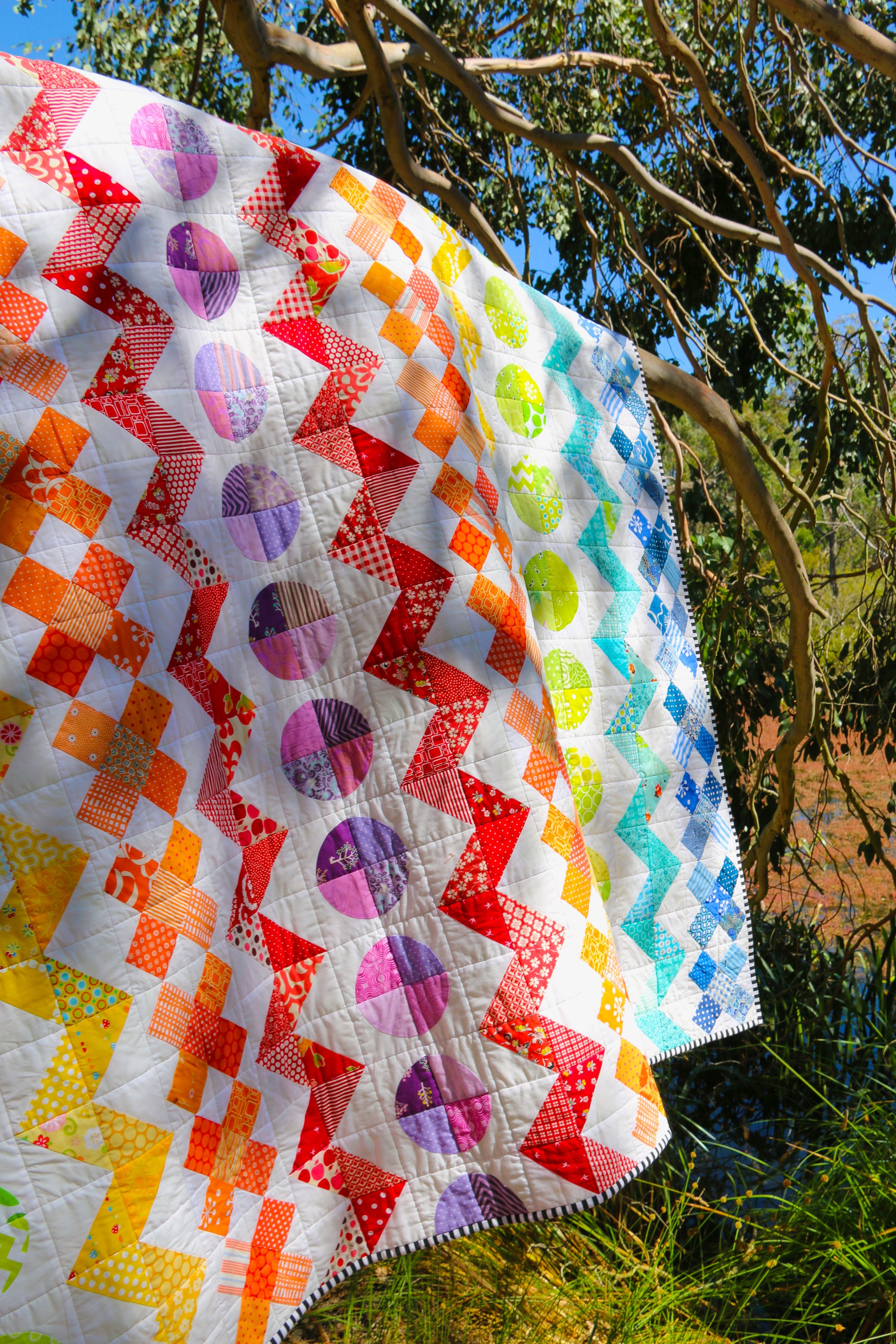 Rainbow Row by Row Quilt Pattern - PDF