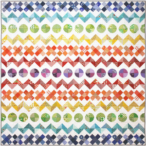 Rainbow Row by Row Quilt Pattern - PDF