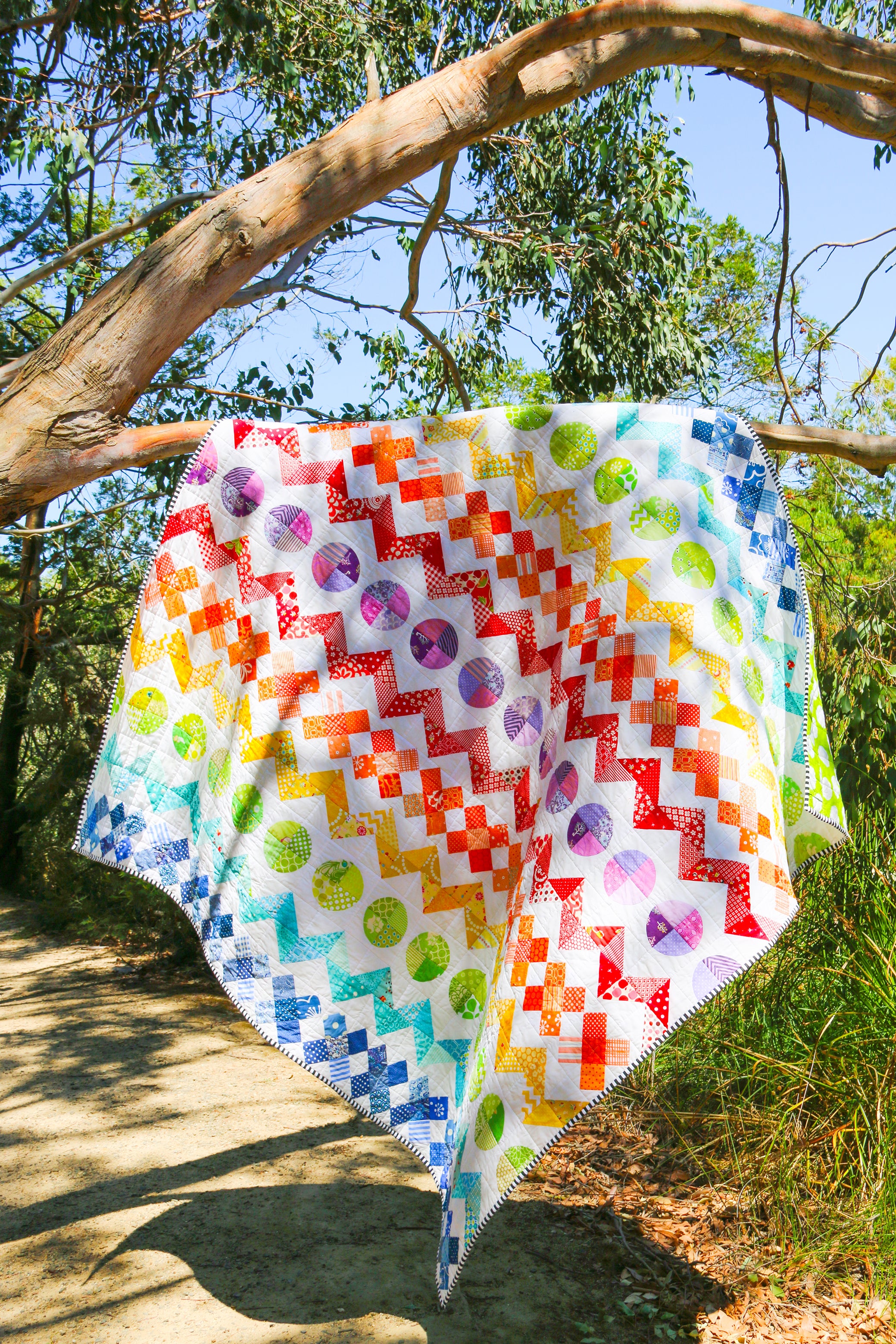Rainbow Row by Row Quilt Pattern - PDF