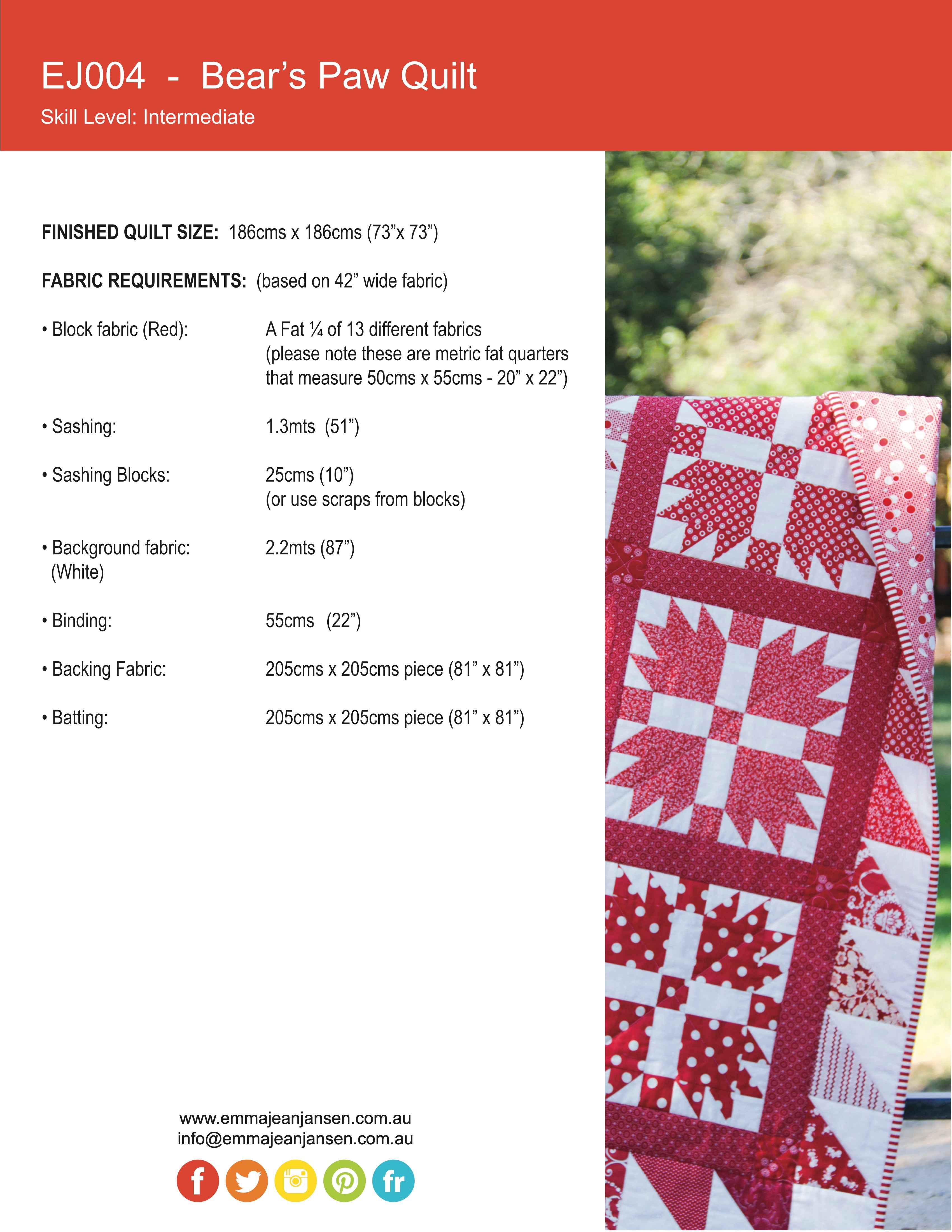 Bear's Paw Quilt Pattern - PDF