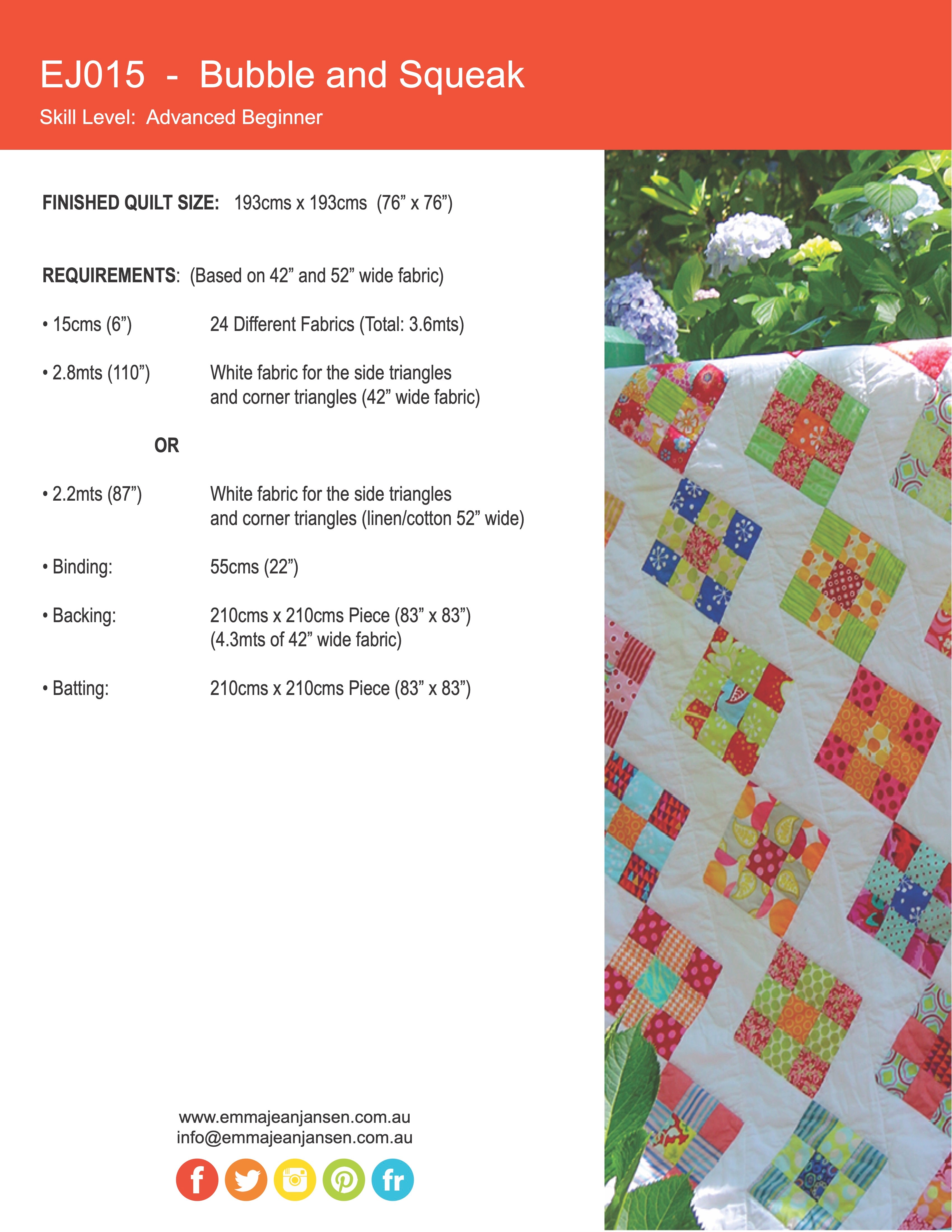 Bubble and Squeak Quilt Pattern - PDF